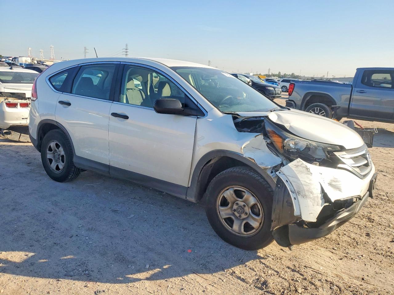 2013 Honda Cr-v Lx White vin: 5J6RM3H38DL012911