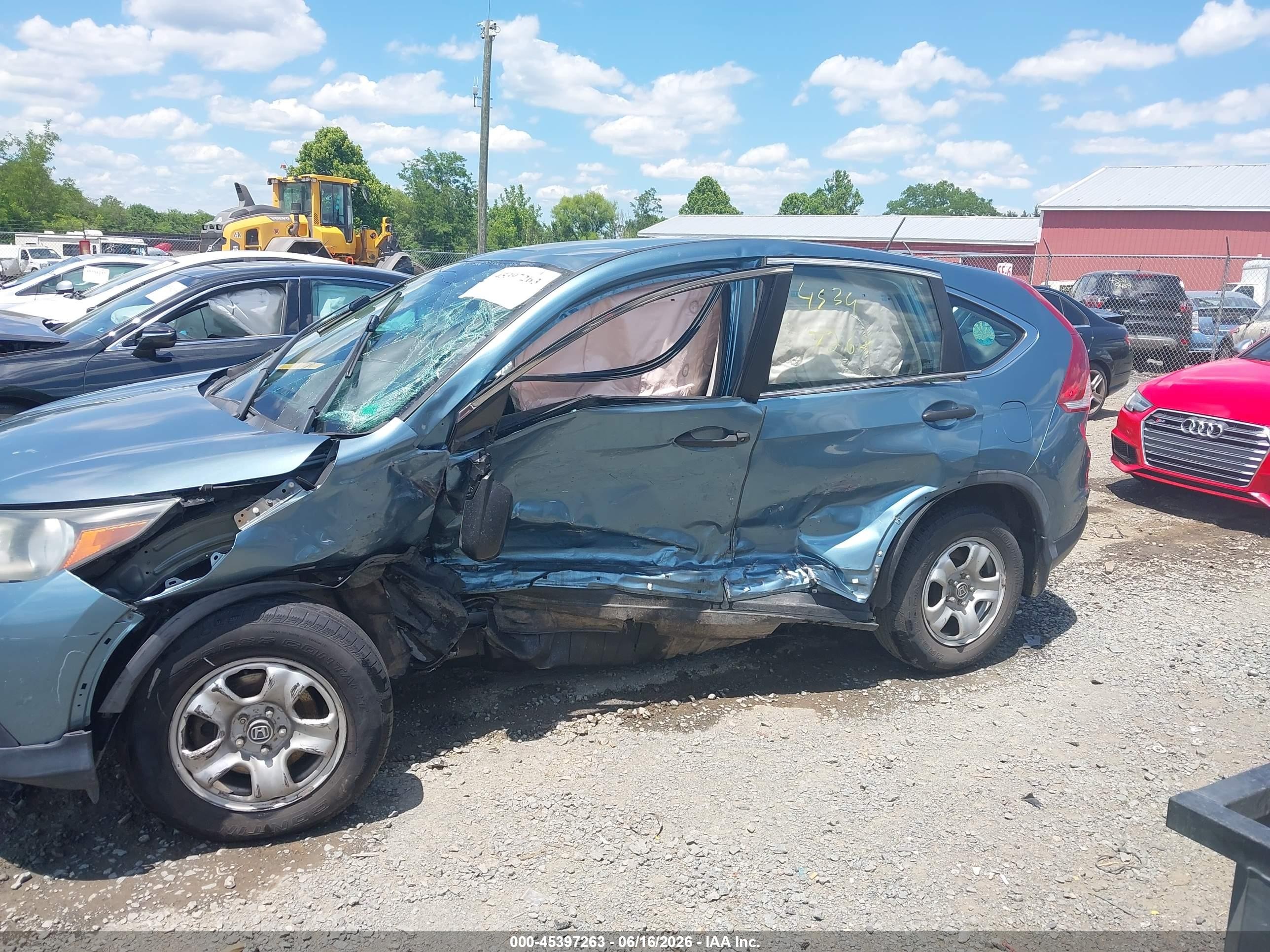 2013 Honda Cr-v Lx Blue vin: 5J6RM3H38DL042331