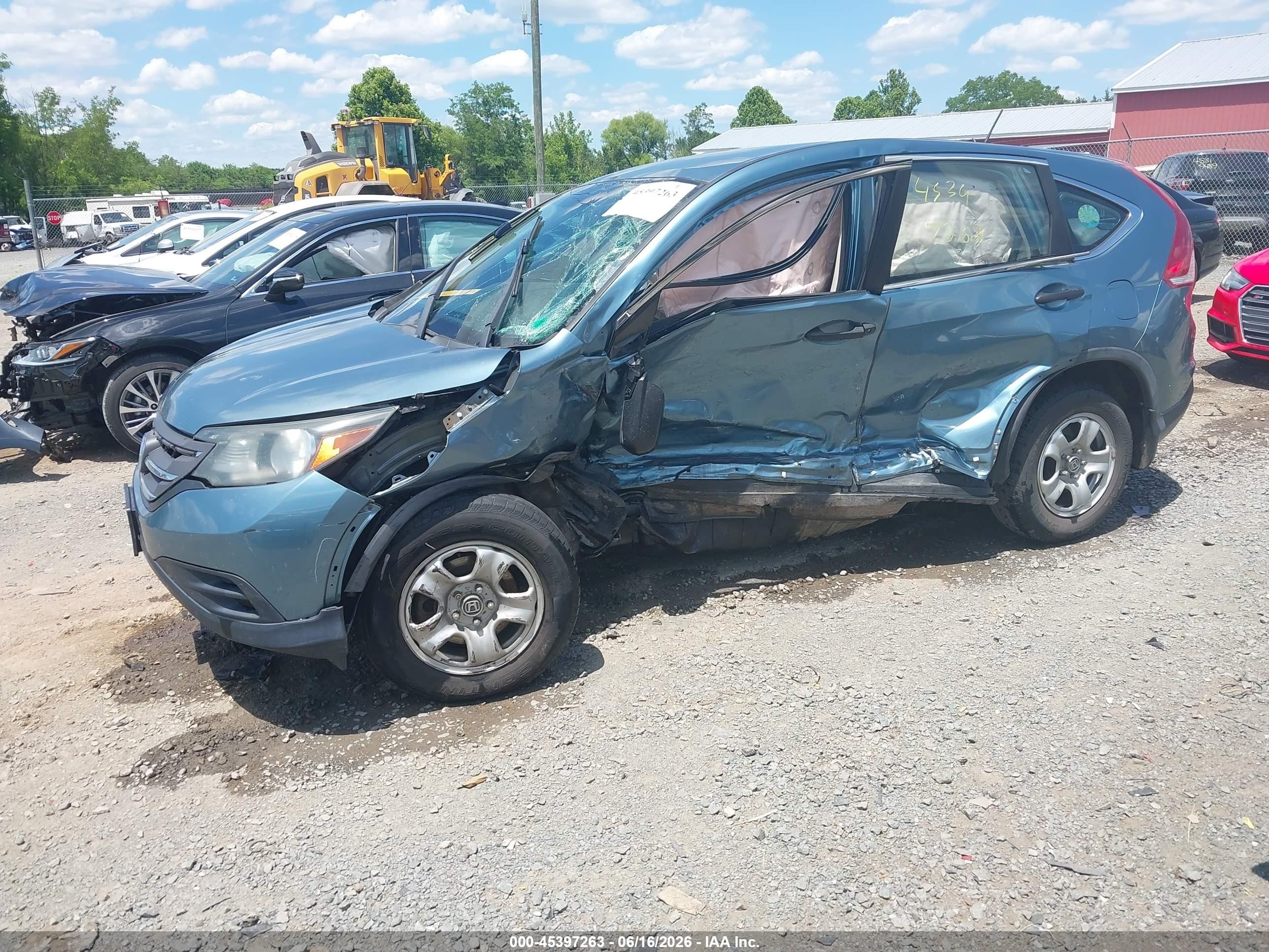 2013 Honda Cr-v Lx Blue vin: 5J6RM3H38DL042331