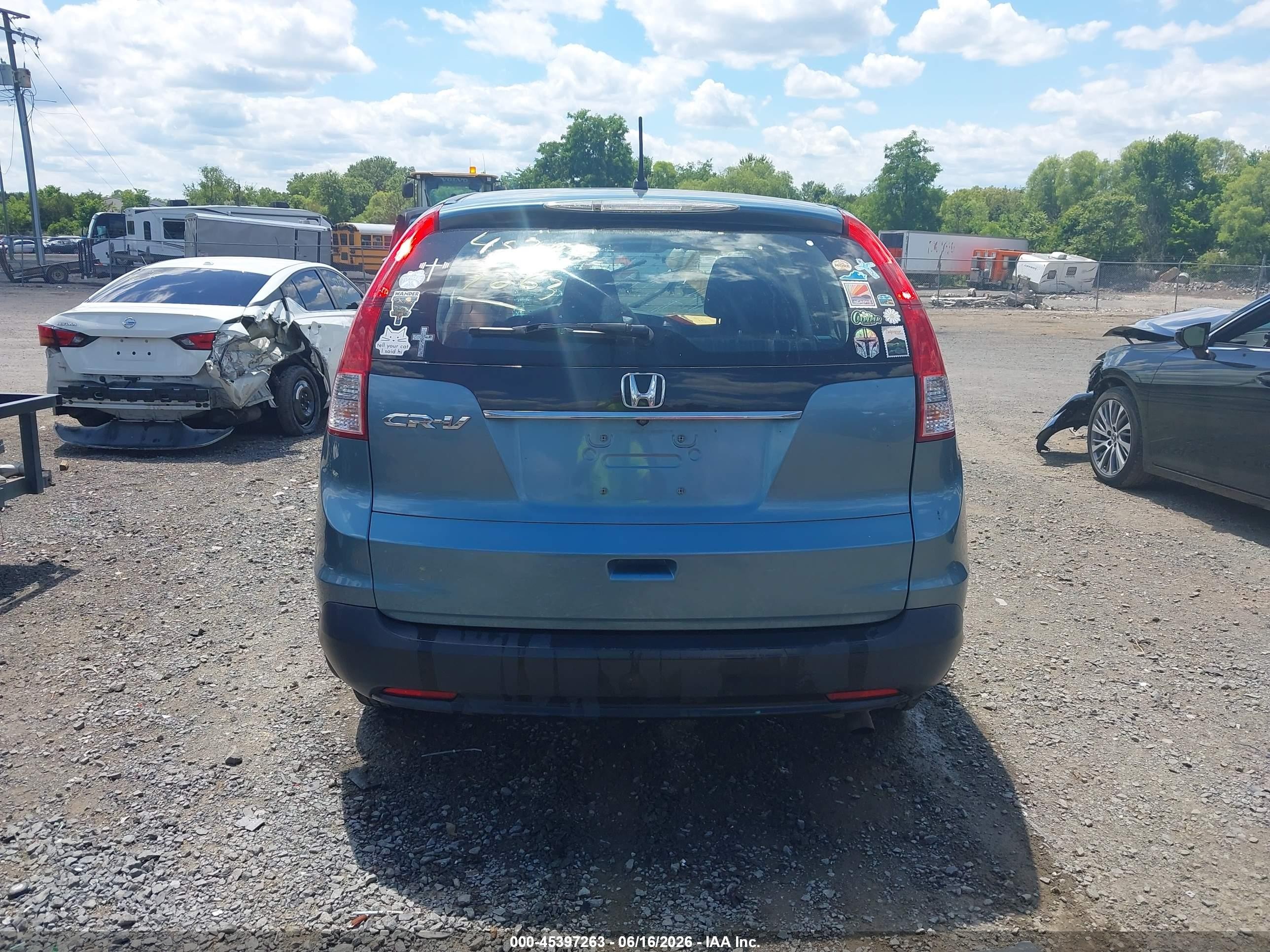 2013 Honda Cr-v Lx Blue vin: 5J6RM3H38DL042331