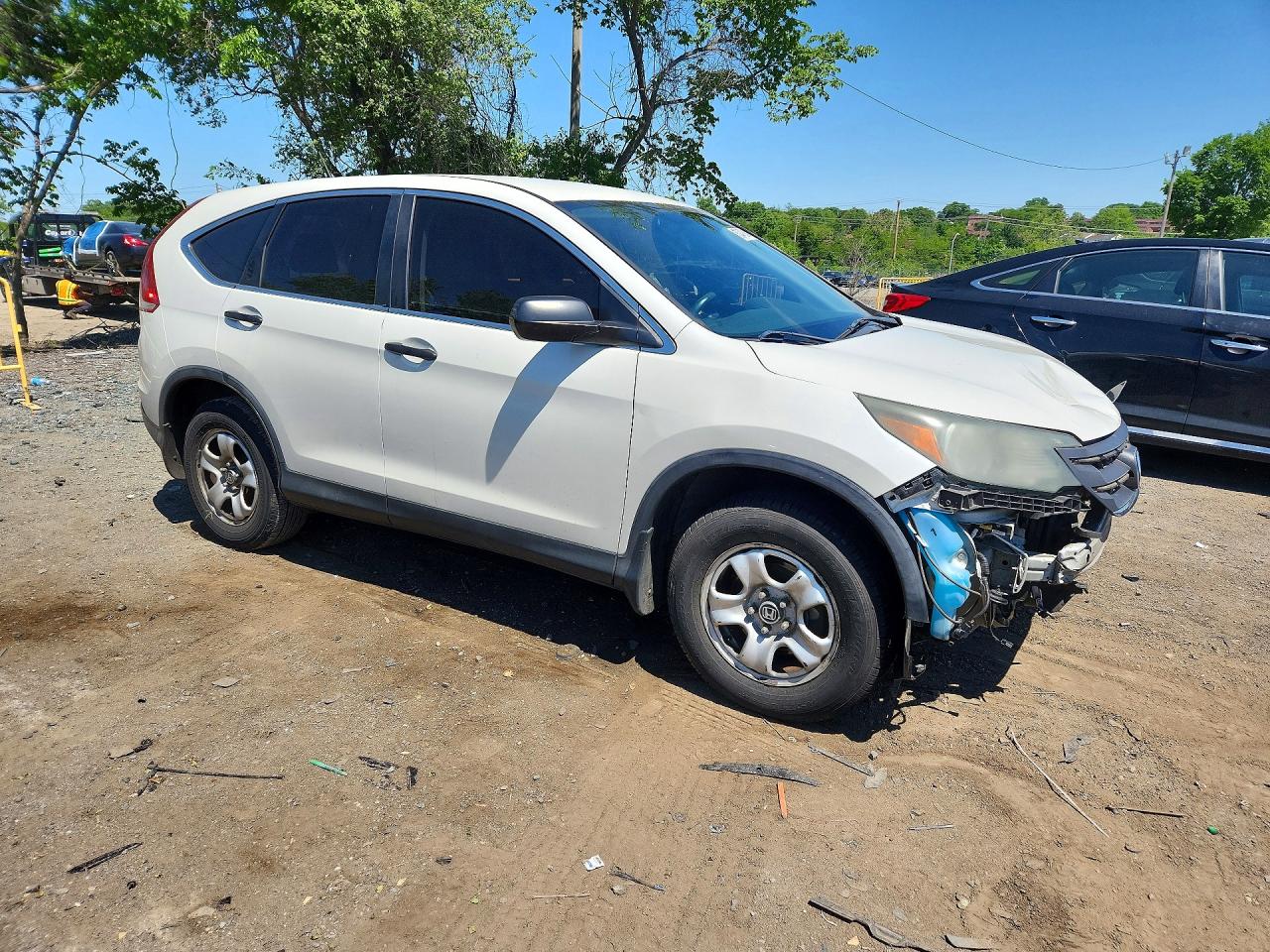 2014 Honda Cr-v Lx White vin: 5J6RM3H38EL005989