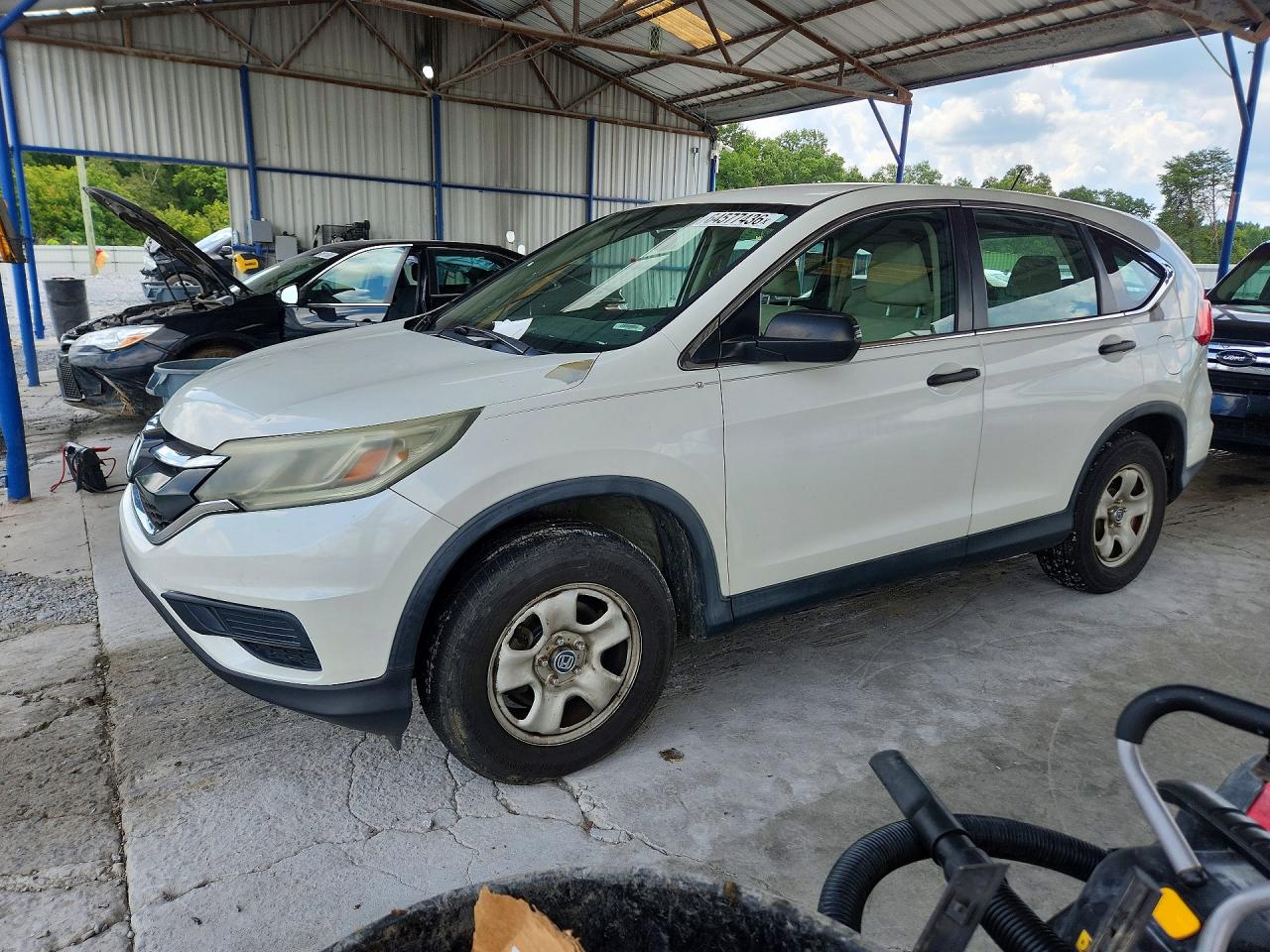 2015 Honda Cr-v Lx White vin: 5J6RM3H38FL013639