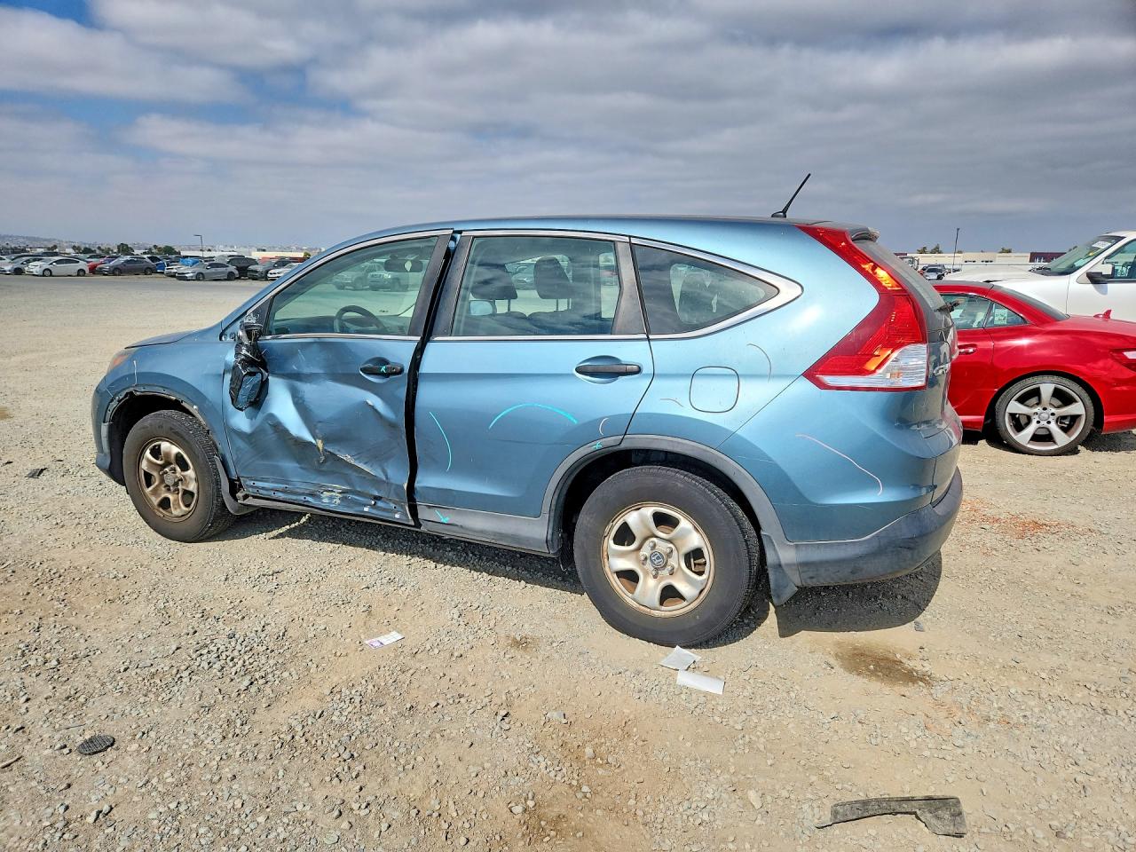 2013 Honda Cr-v Lx Blue vin: 5J6RM3H39DL013372