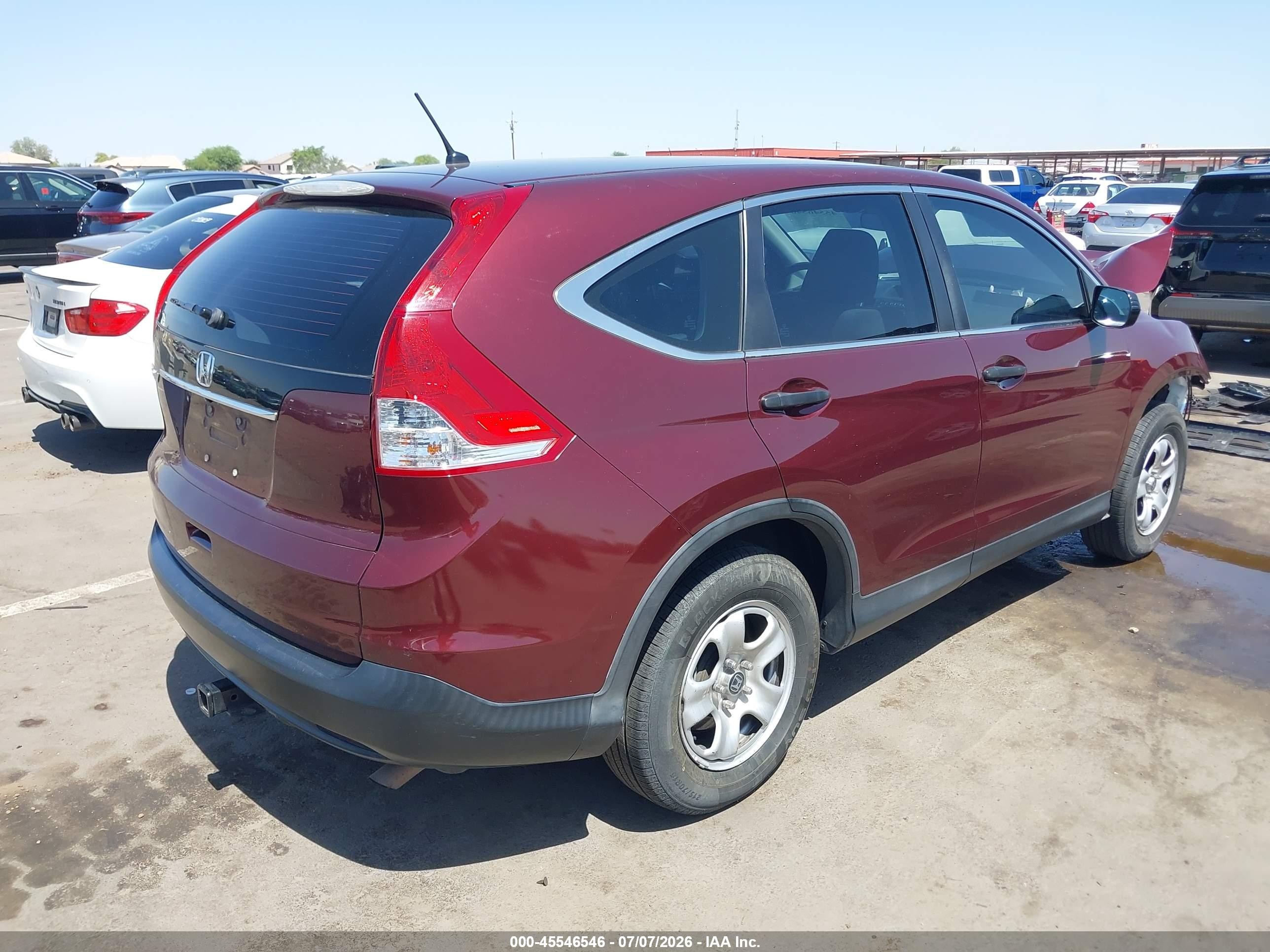 2014 Honda Cr-v Lx Maroon vin: 5J6RM3H39EL004432