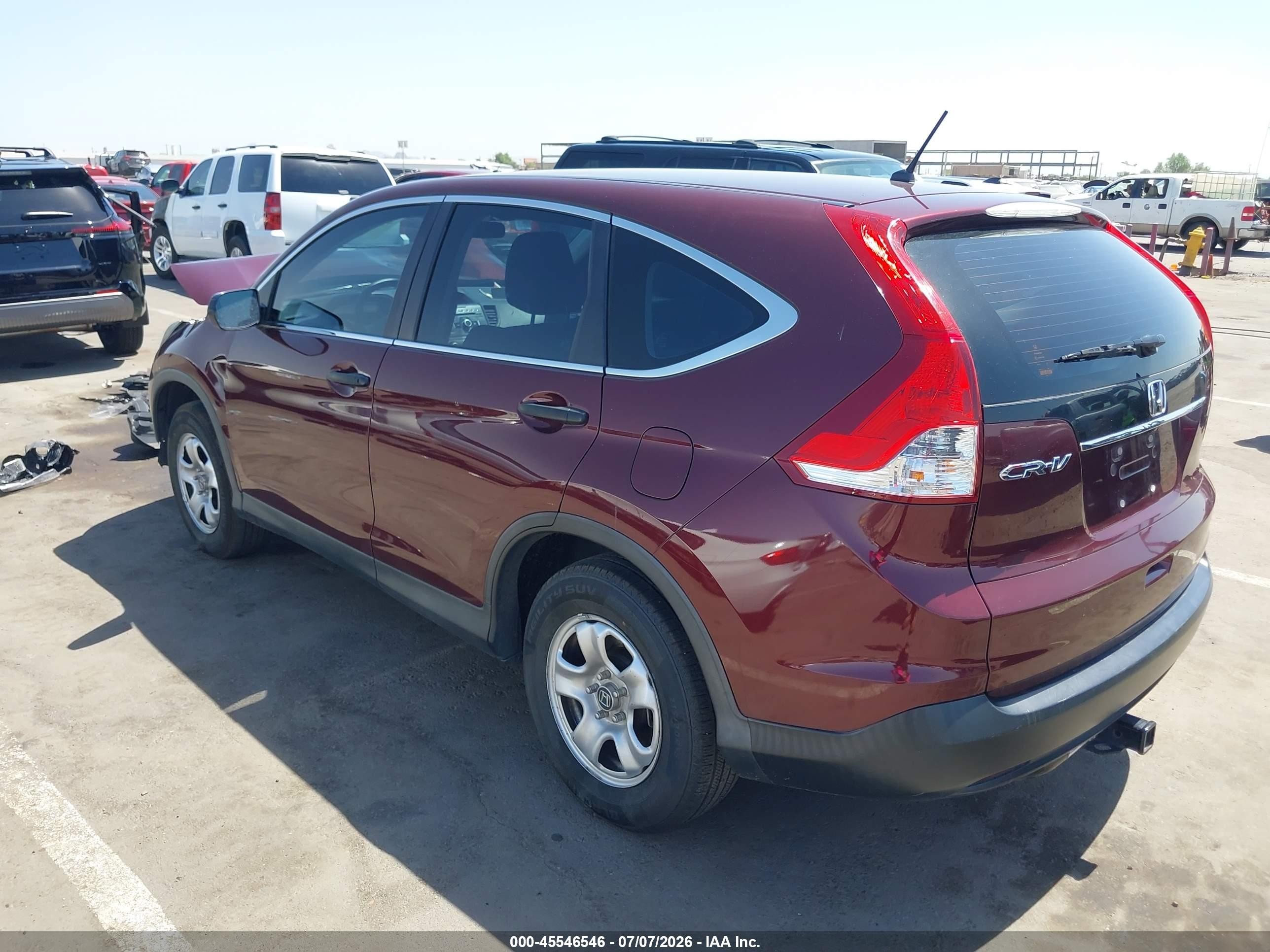 2014 Honda Cr-v Lx Maroon vin: 5J6RM3H39EL004432