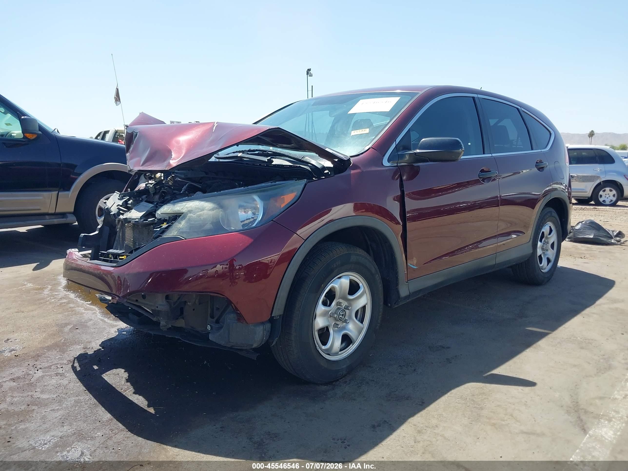 2014 Honda Cr-v Lx Maroon vin: 5J6RM3H39EL004432