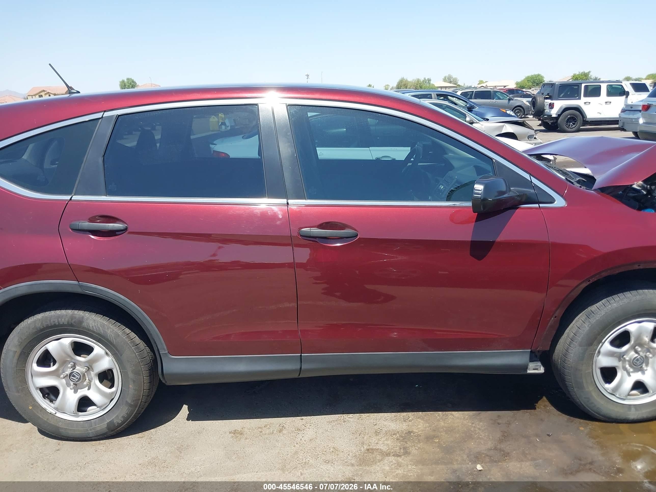 2014 Honda Cr-v Lx Maroon vin: 5J6RM3H39EL004432