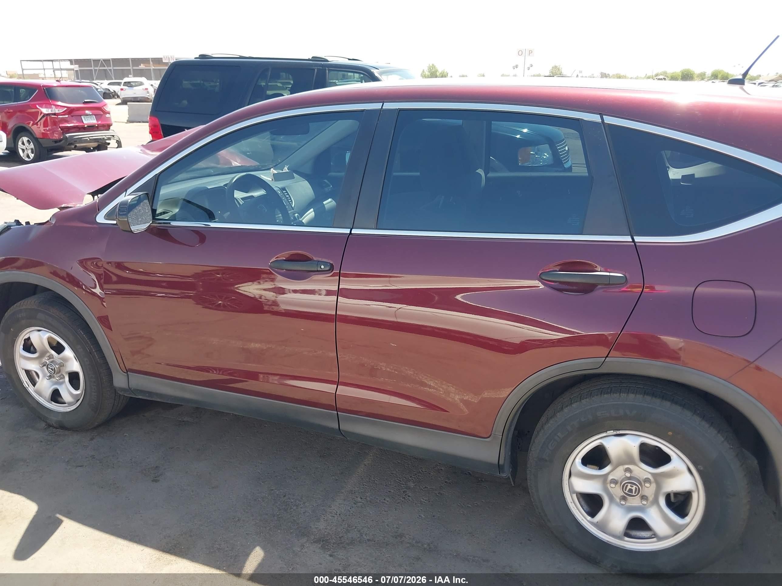 2014 Honda Cr-v Lx Maroon vin: 5J6RM3H39EL004432