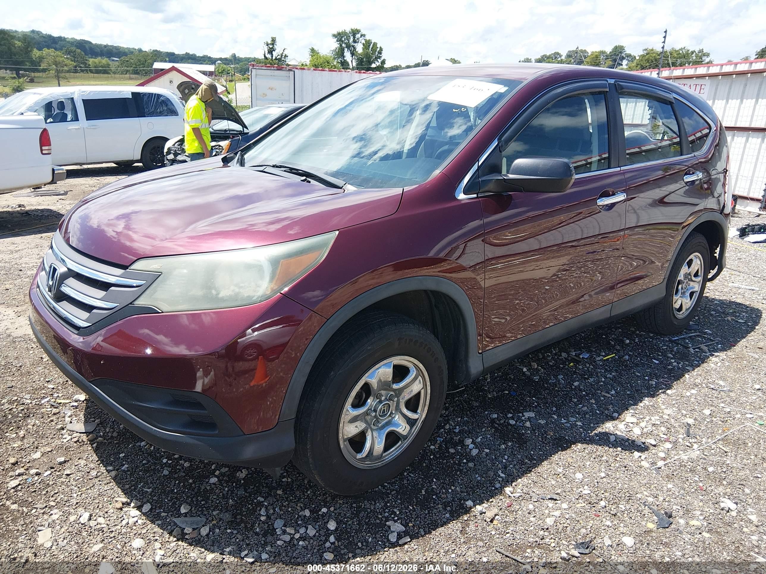 2014 Honda Cr-v Lx Maroon vin: 5J6RM3H39EL042159