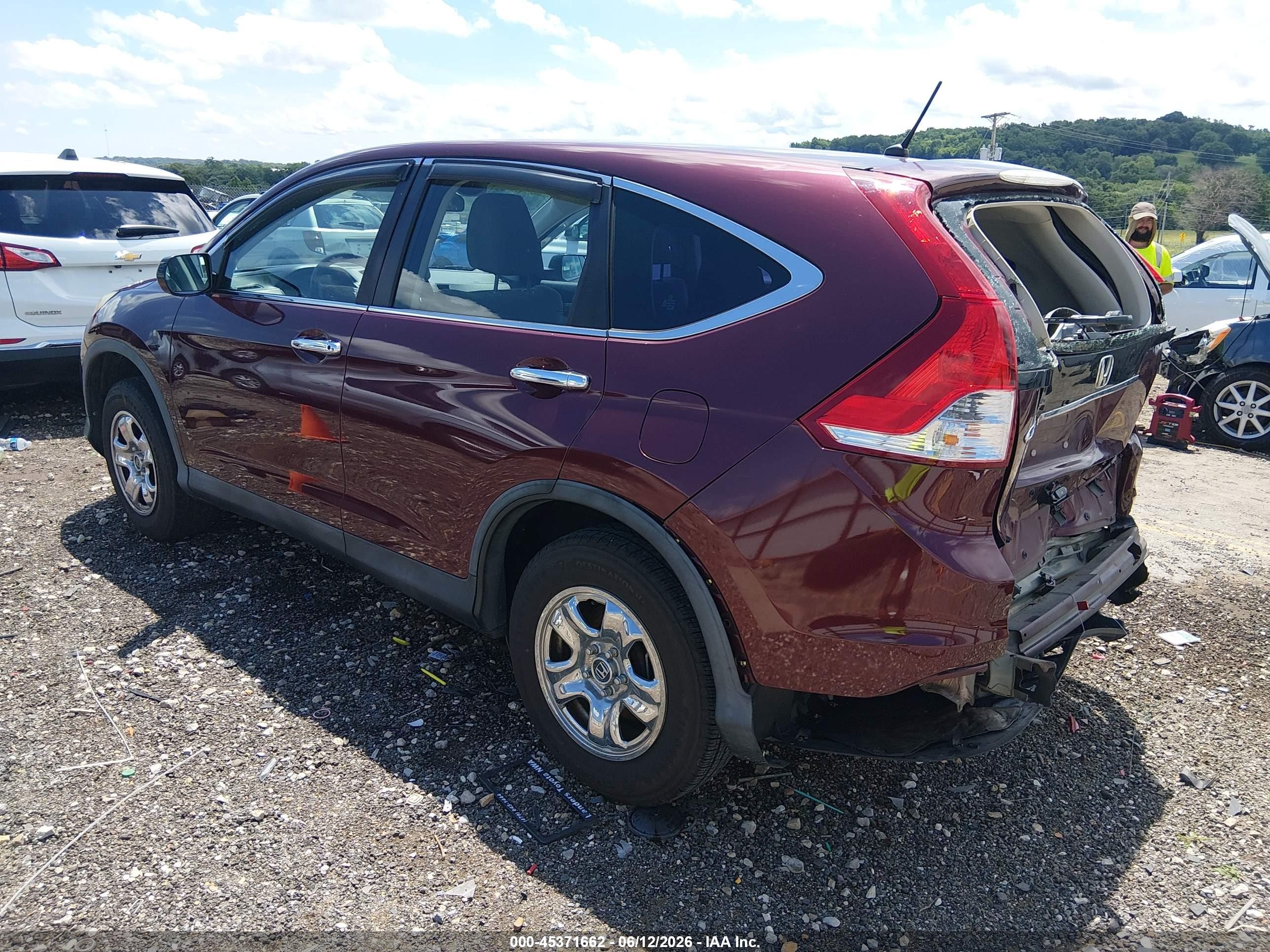 2014 Honda Cr-v Lx Maroon vin: 5J6RM3H39EL042159