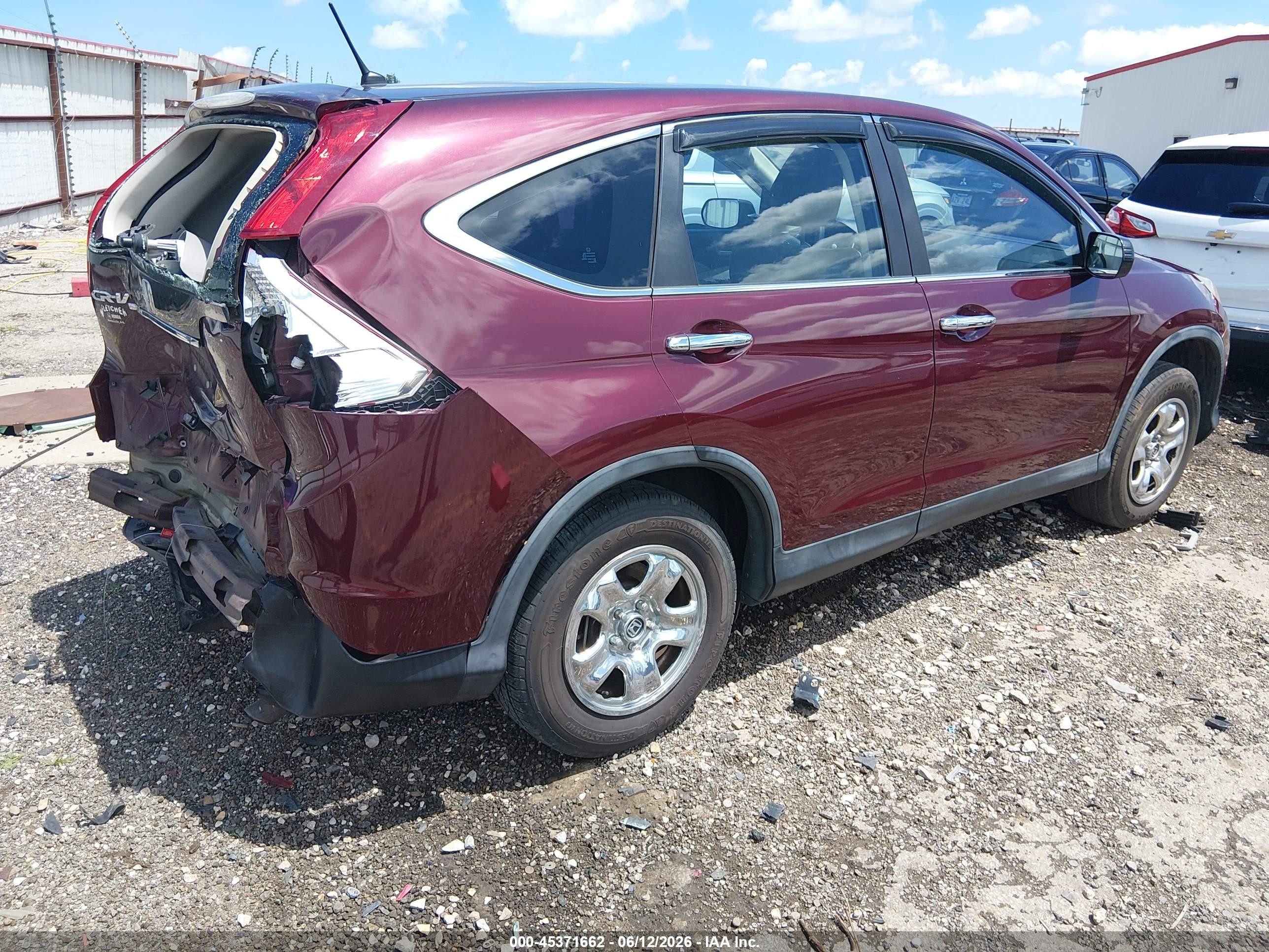2014 Honda Cr-v Lx Maroon vin: 5J6RM3H39EL042159