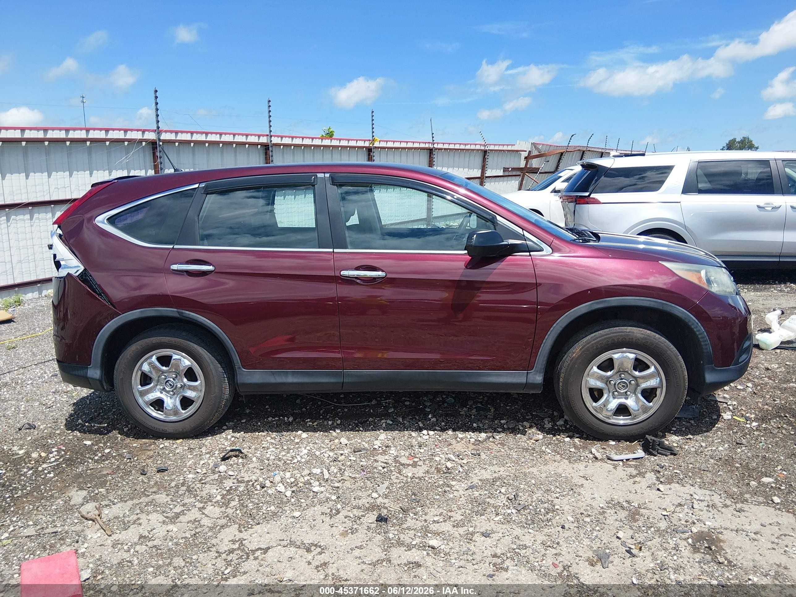 2014 Honda Cr-v Lx Maroon vin: 5J6RM3H39EL042159
