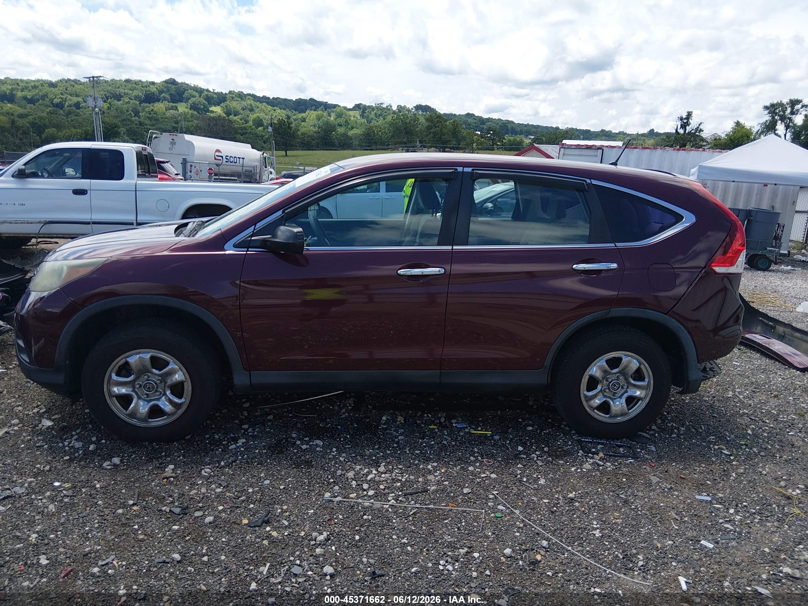 2014 Honda Cr-v Lx Maroon vin: 5J6RM3H39EL042159