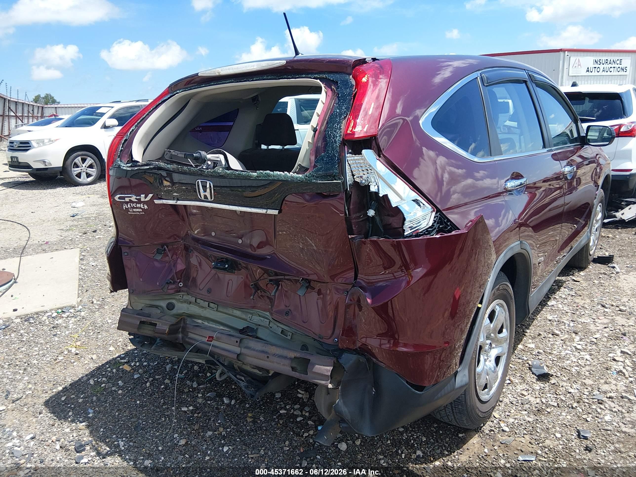 2014 Honda Cr-v Lx Maroon vin: 5J6RM3H39EL042159