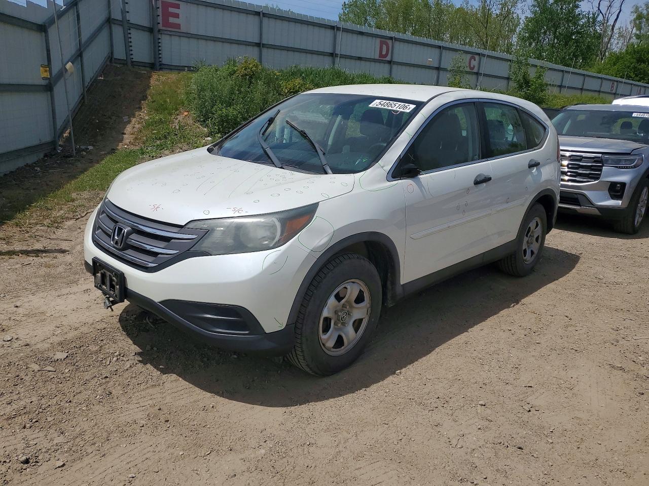 2014 Honda Cr-v Lx White vin: 5J6RM3H39EL045045
