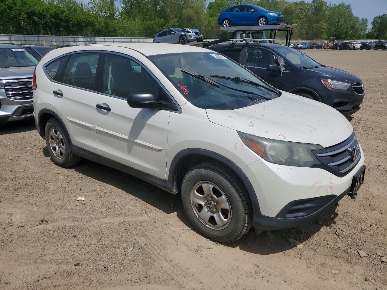 2014 Honda Cr-v Lx White vin: 5J6RM3H39EL045045