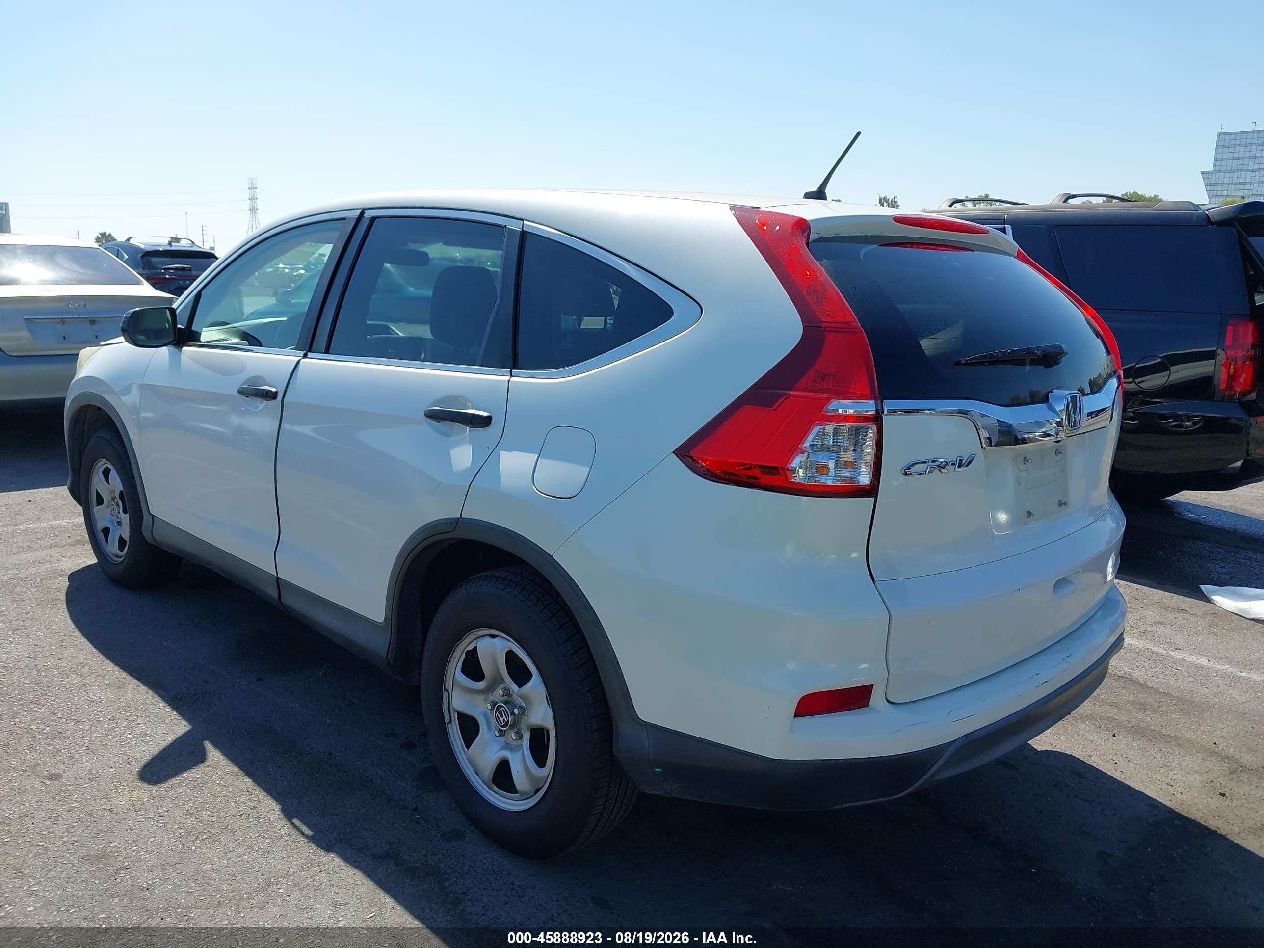 2015 Honda Cr-v Lx Белый vin: 5J6RM3H39FL001547