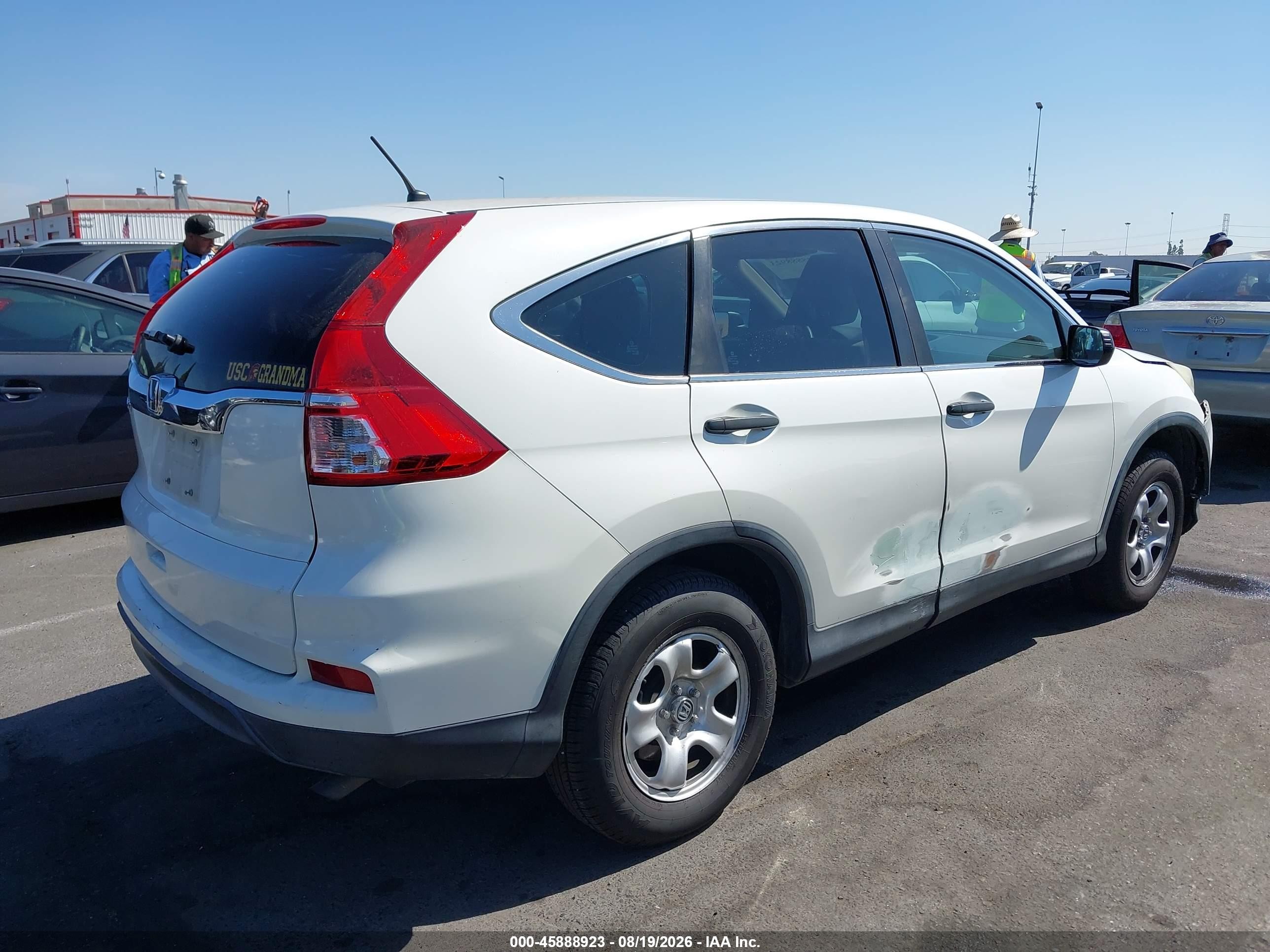 2015 Honda Cr-v Lx Белый vin: 5J6RM3H39FL001547