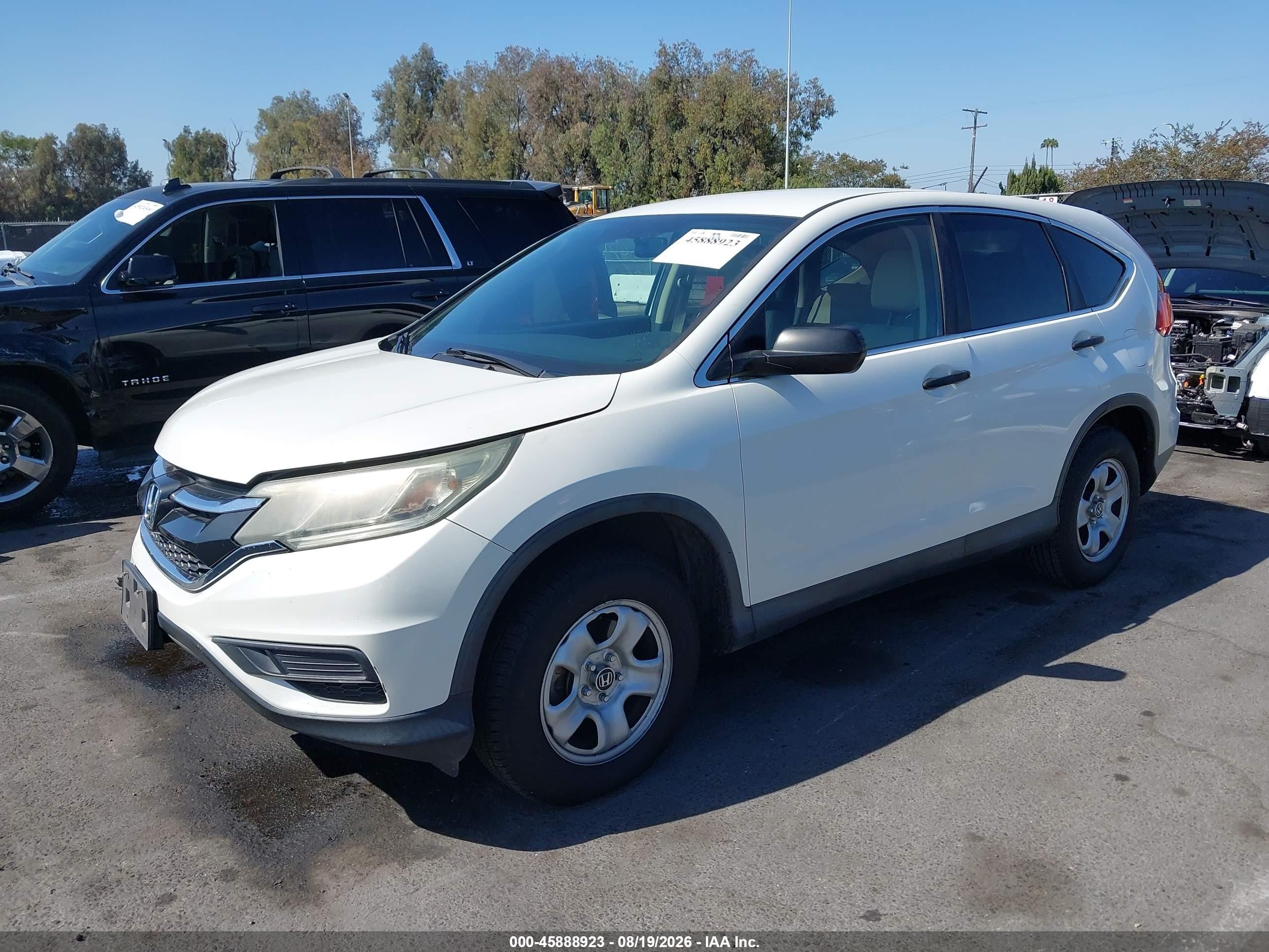 2015 Honda Cr-v Lx Белый vin: 5J6RM3H39FL001547