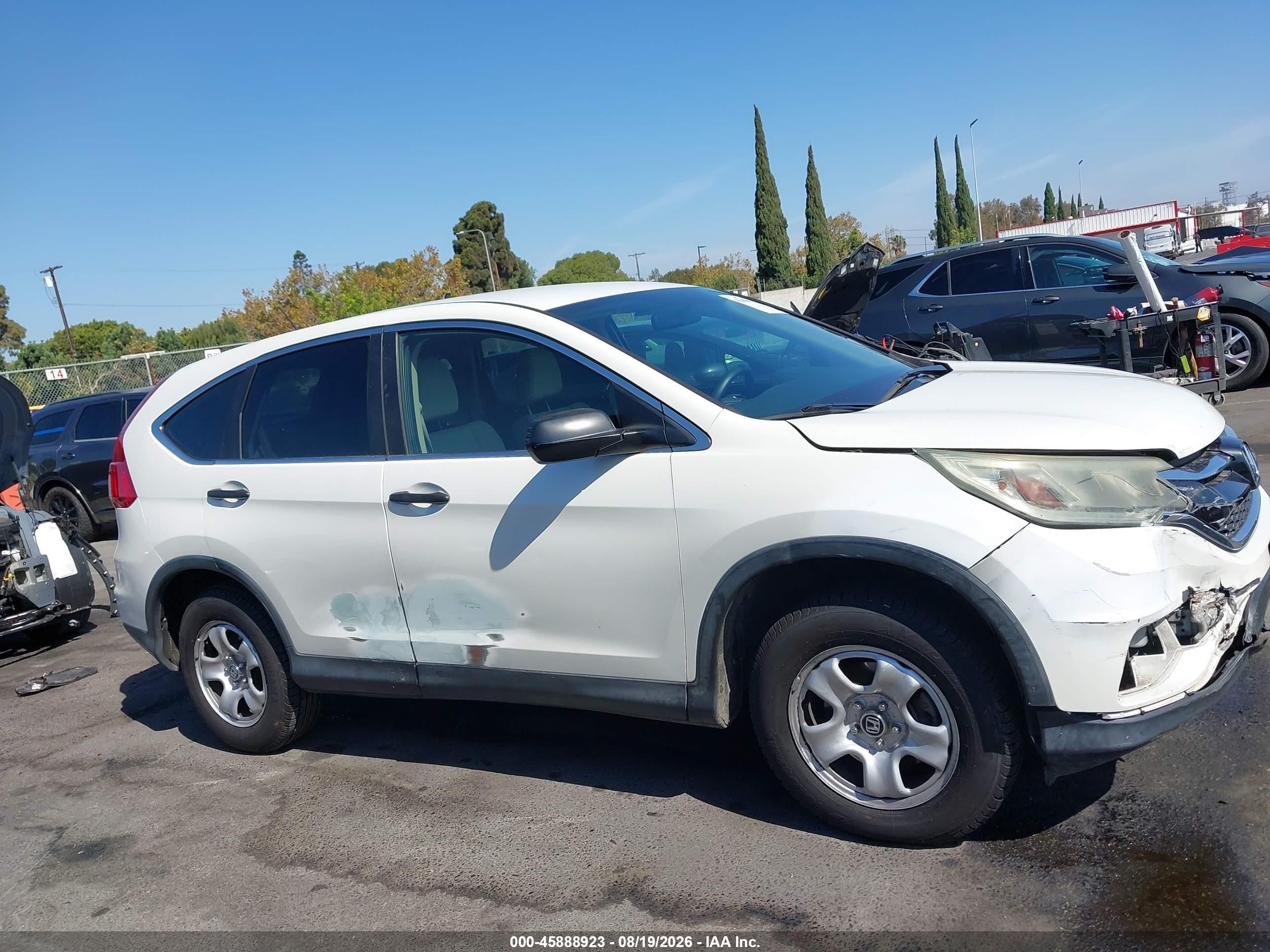 2015 Honda Cr-v Lx Белый vin: 5J6RM3H39FL001547