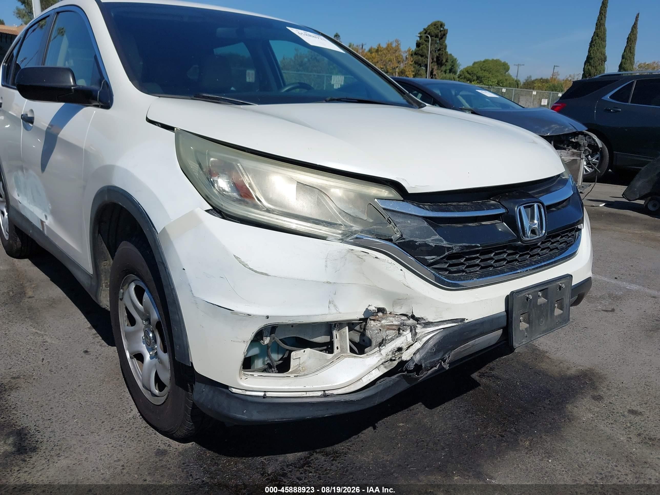 2015 Honda Cr-v Lx Белый vin: 5J6RM3H39FL001547