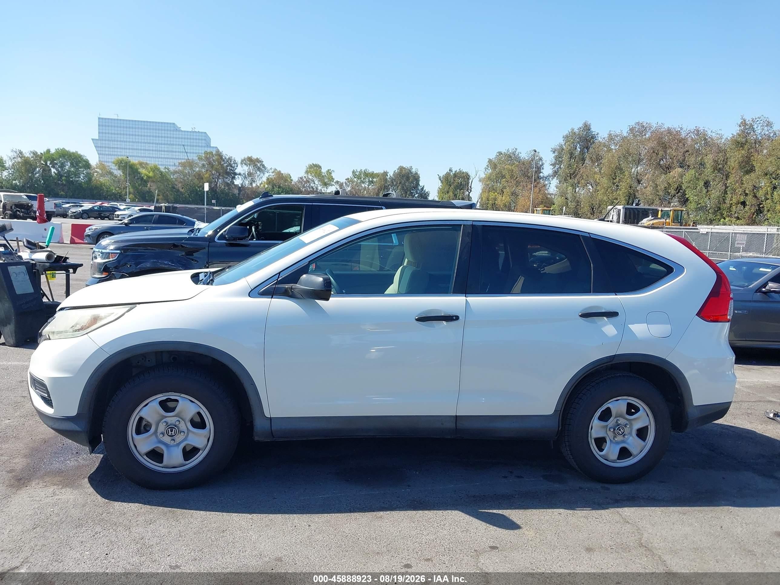2015 Honda Cr-v Lx Белый vin: 5J6RM3H39FL001547