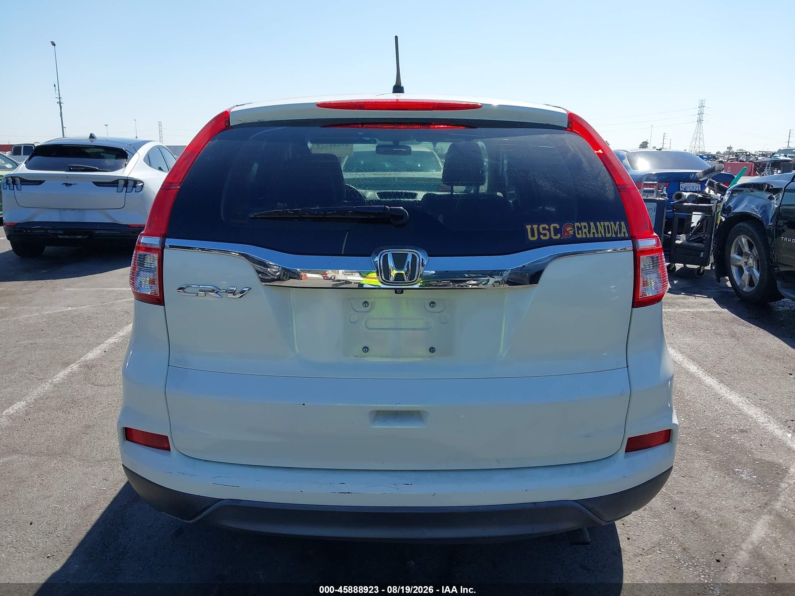 2015 Honda Cr-v Lx Белый vin: 5J6RM3H39FL001547