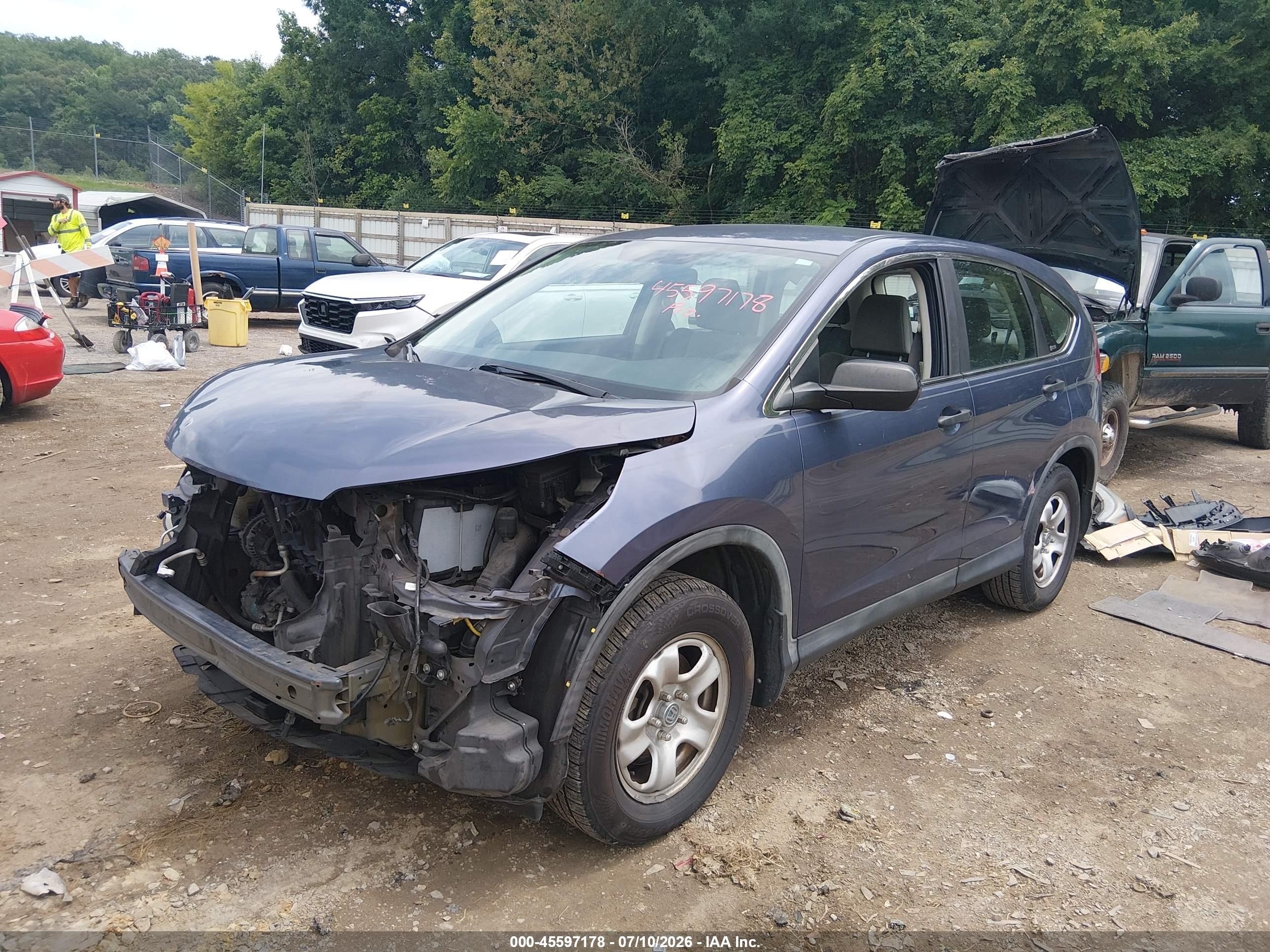 2012 Honda Cr-v Lx Синий vin: 5J6RM3H3XCL027411