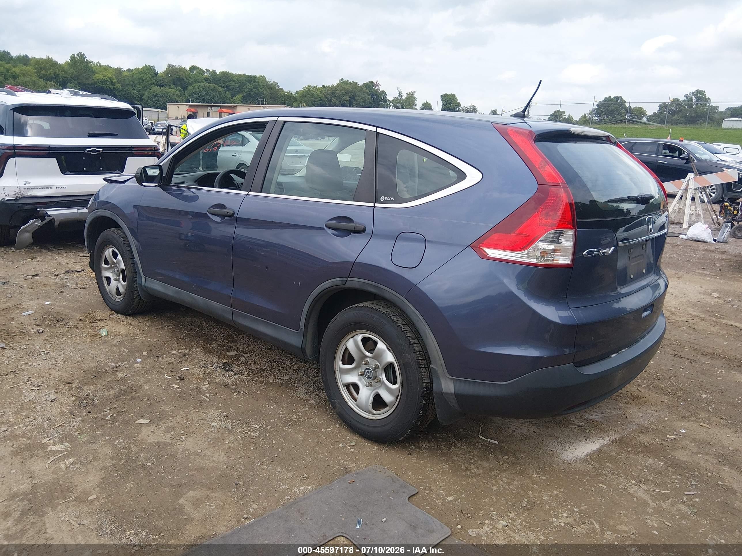 2012 Honda Cr-v Lx Синий vin: 5J6RM3H3XCL027411