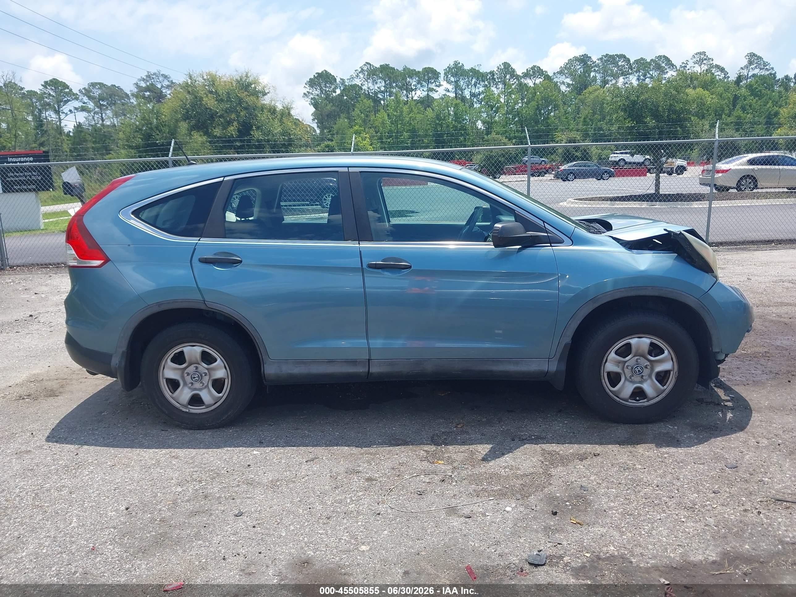 2013 Honda Cr-v Lx Light Blue vin: 5J6RM3H3XDL039561