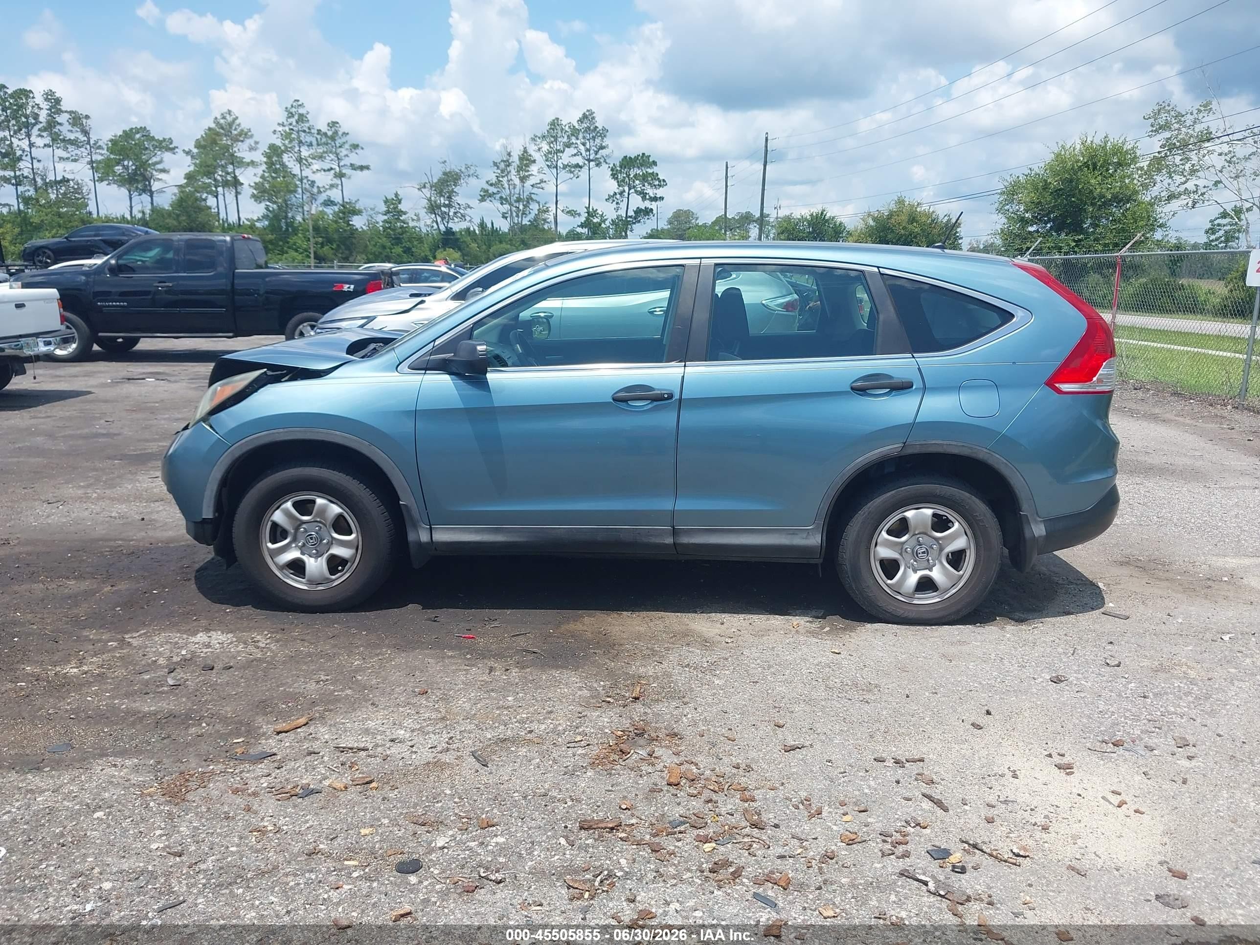 2013 Honda Cr-v Lx Light Blue vin: 5J6RM3H3XDL039561