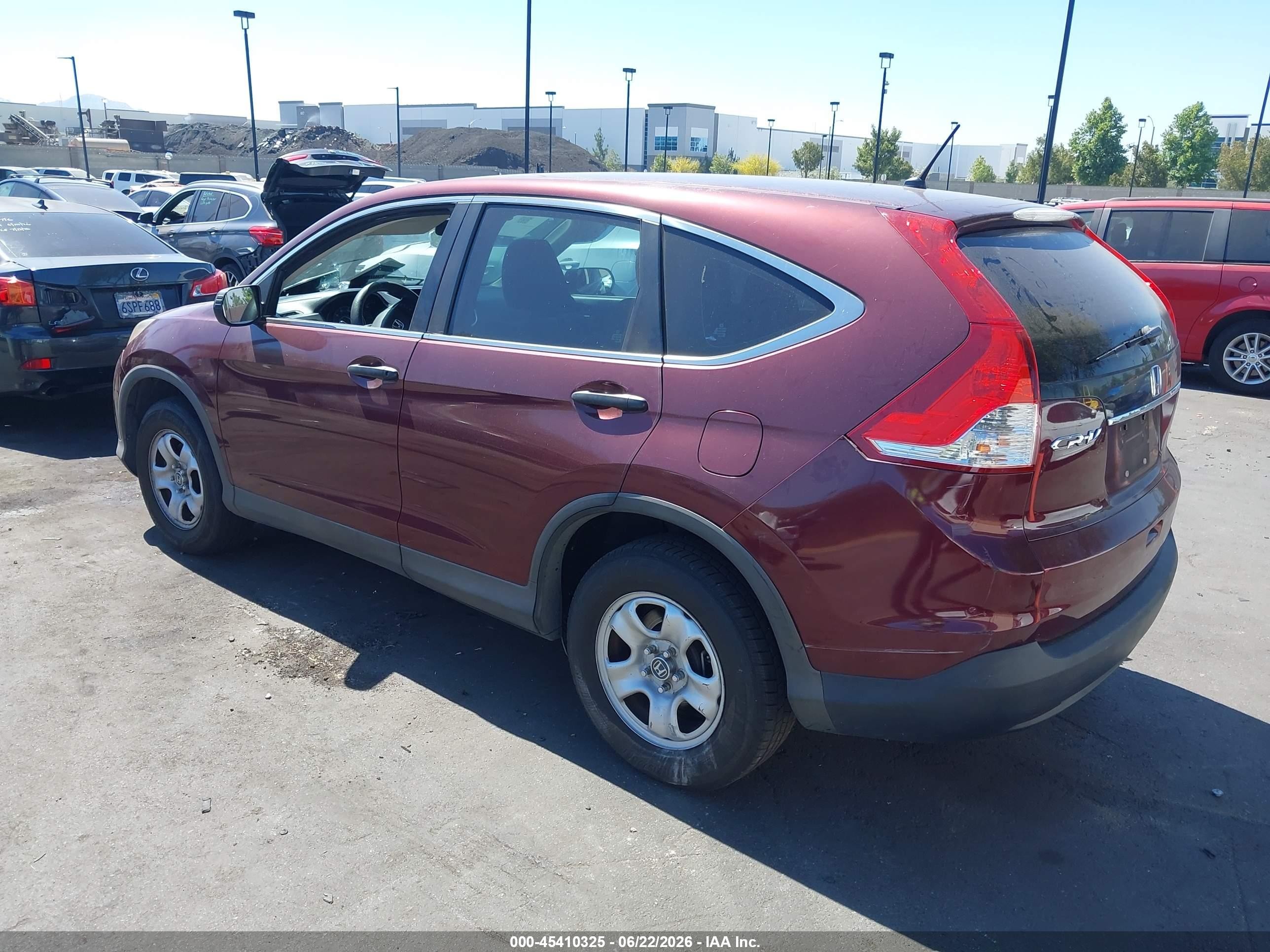 2013 Honda Cr-v Lx Burgundy vin: 5J6RM3H3XDL046073