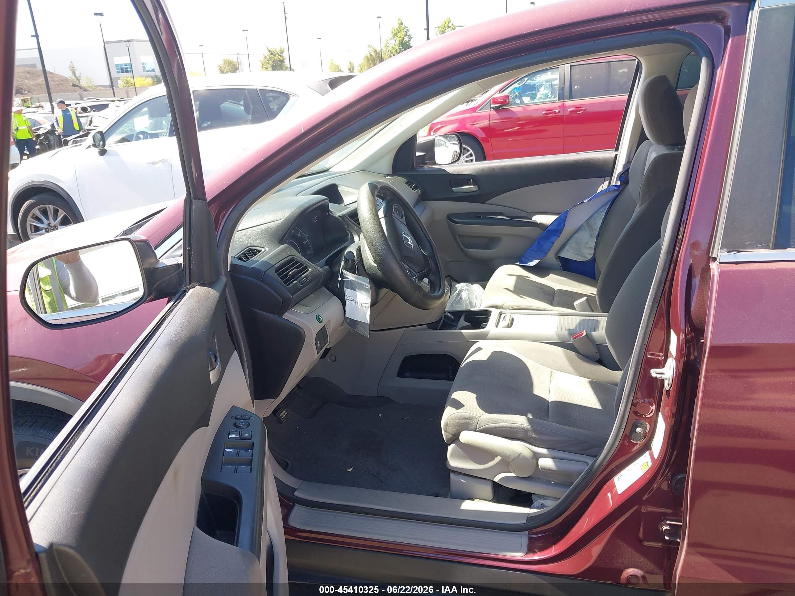 2013 Honda Cr-v Lx Burgundy vin: 5J6RM3H3XDL046073