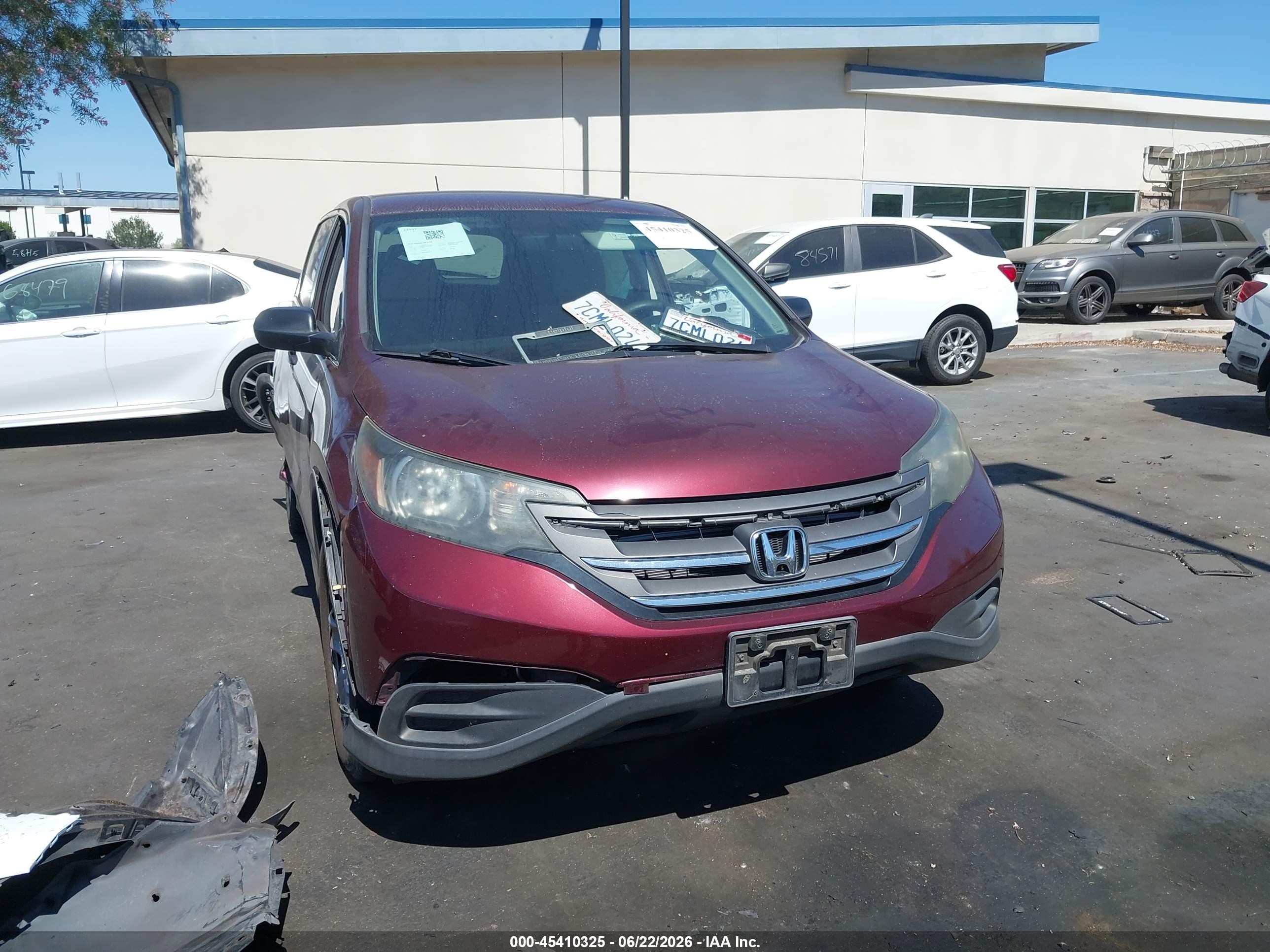 2013 Honda Cr-v Lx Burgundy vin: 5J6RM3H3XDL046073