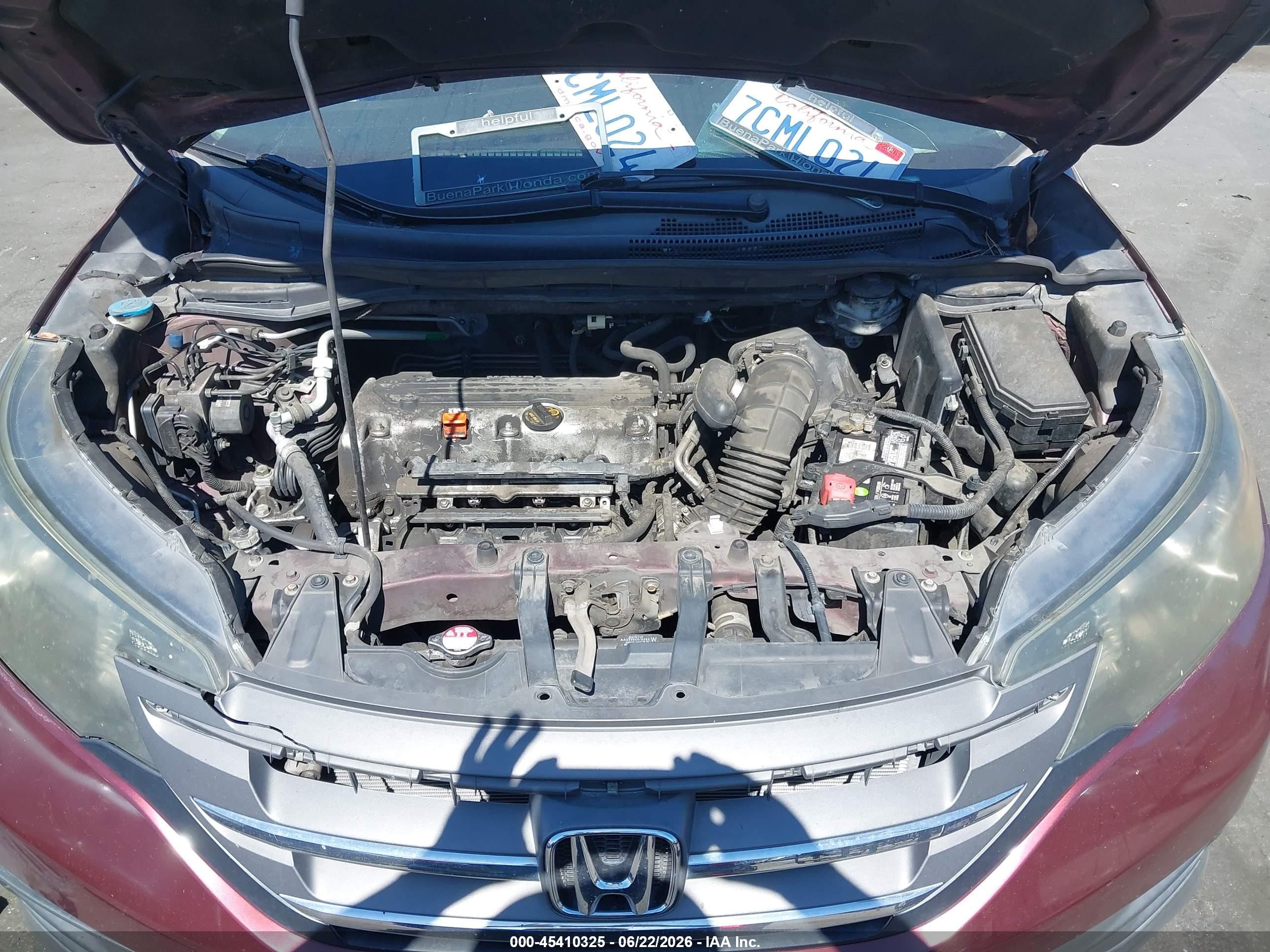 2013 Honda Cr-v Lx Burgundy vin: 5J6RM3H3XDL046073