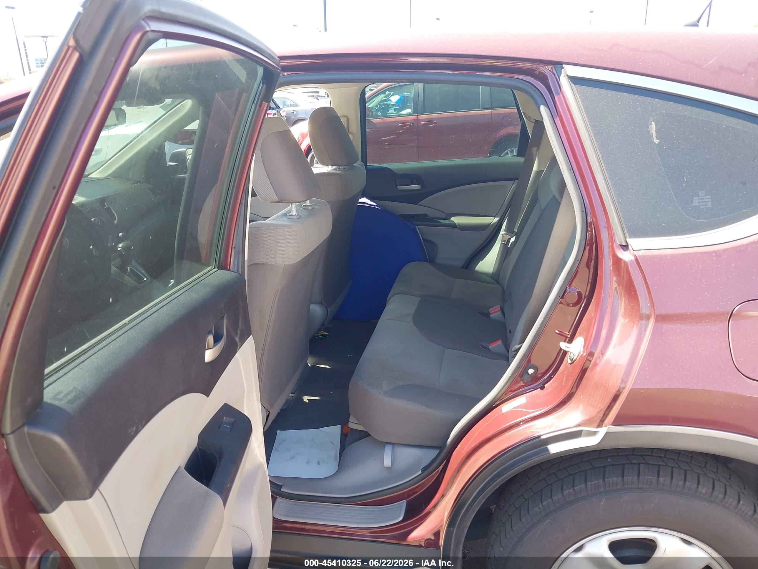 2013 Honda Cr-v Lx Burgundy vin: 5J6RM3H3XDL046073