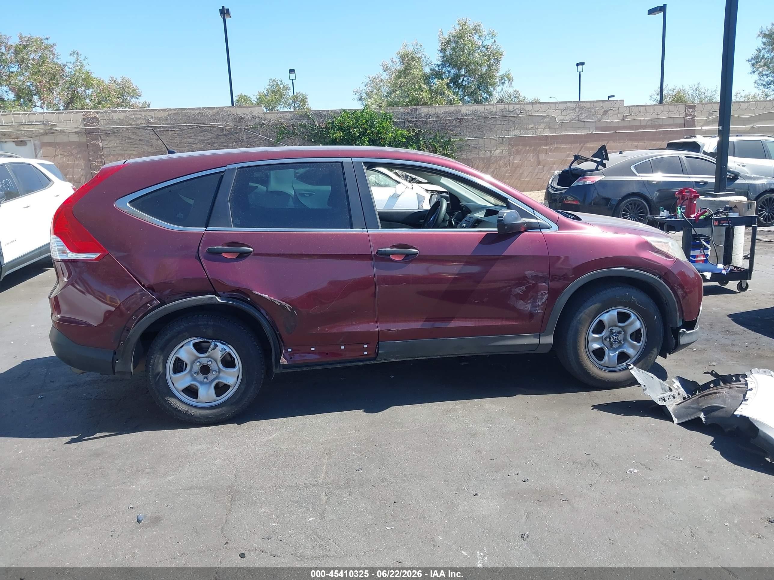 2013 Honda Cr-v Lx Burgundy vin: 5J6RM3H3XDL046073