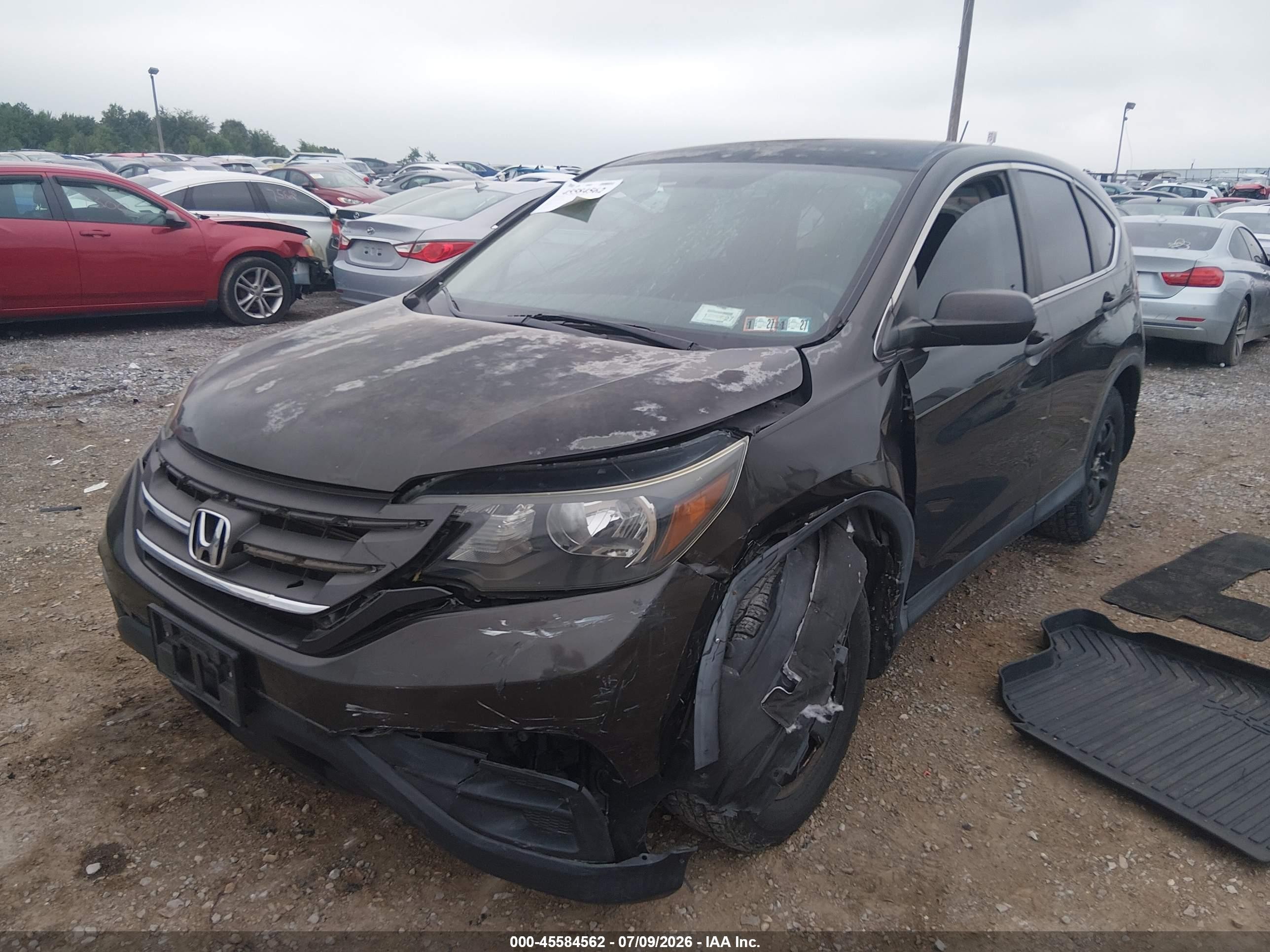 2014 Honda Cr-v Lx Gray vin: 5J6RM3H3XEL004035