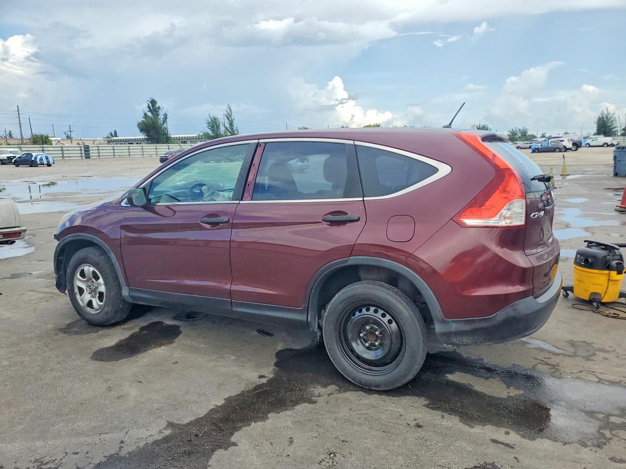 2014 Honda Cr-v Lx Burgundy vin: 5J6RM3H3XEL008201