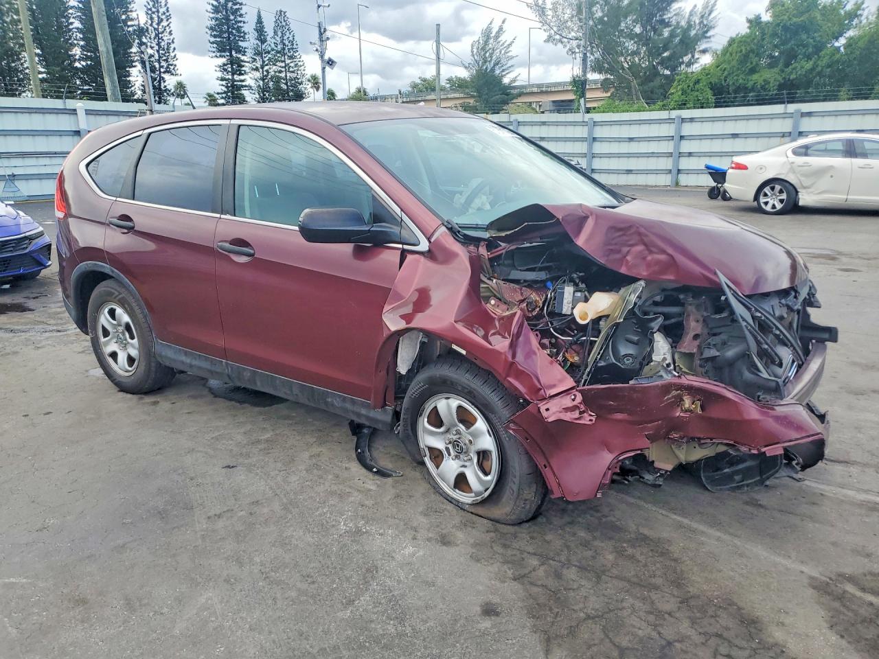2014 Honda Cr-v Lx Burgundy vin: 5J6RM3H3XEL008201