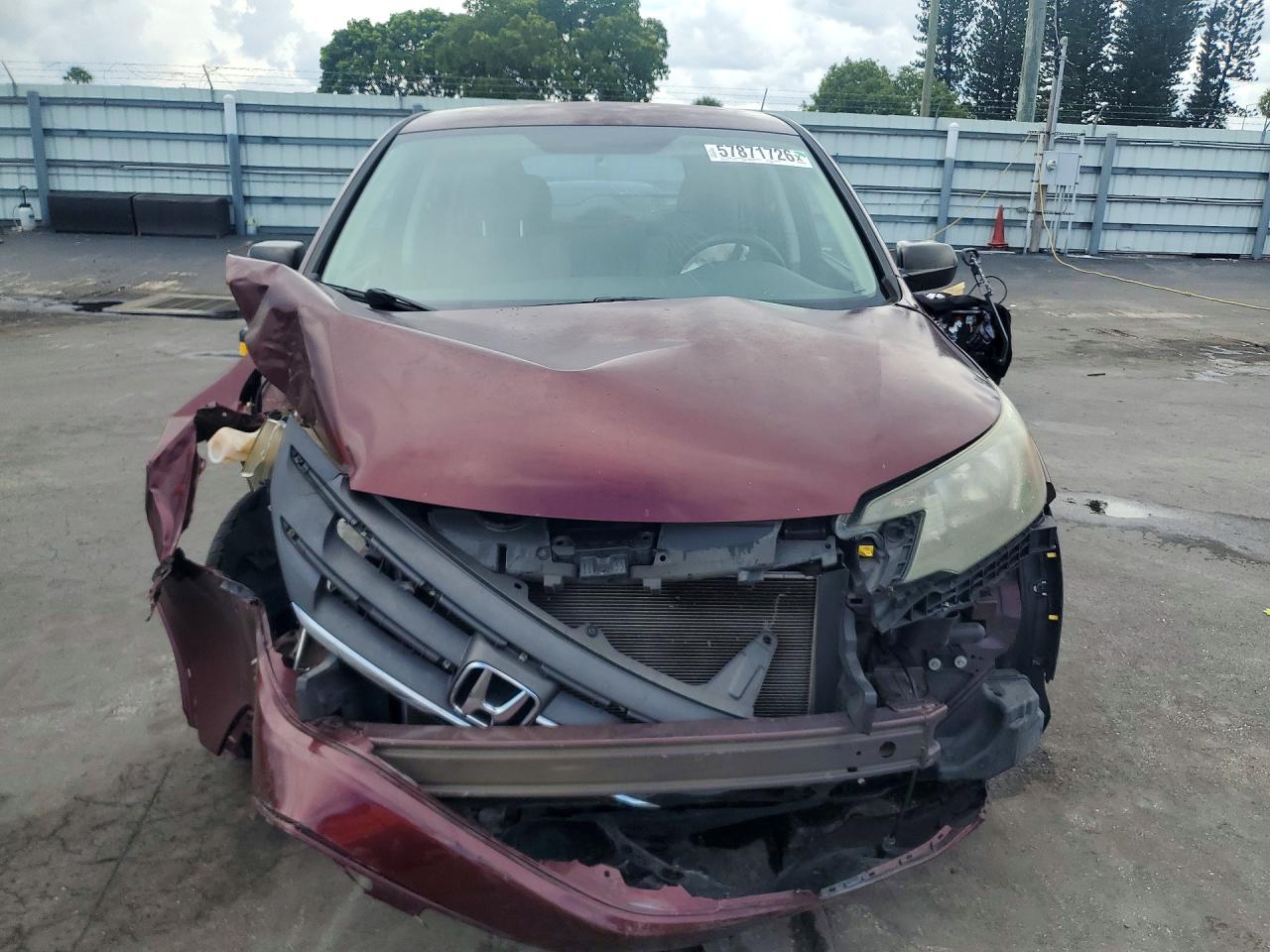 2014 Honda Cr-v Lx Burgundy vin: 5J6RM3H3XEL008201