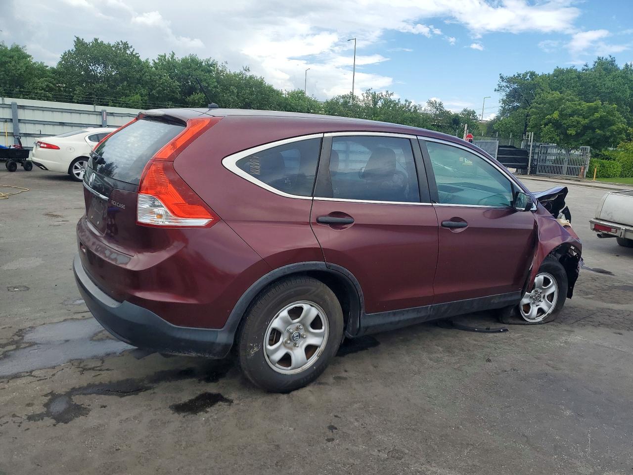 2014 Honda Cr-v Lx Burgundy vin: 5J6RM3H3XEL008201