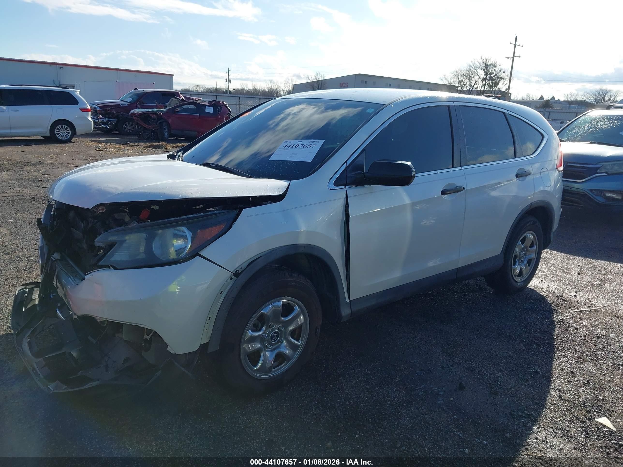 2014 Honda Cr-v Lx White vin: 5J6RM3H3XEL012507