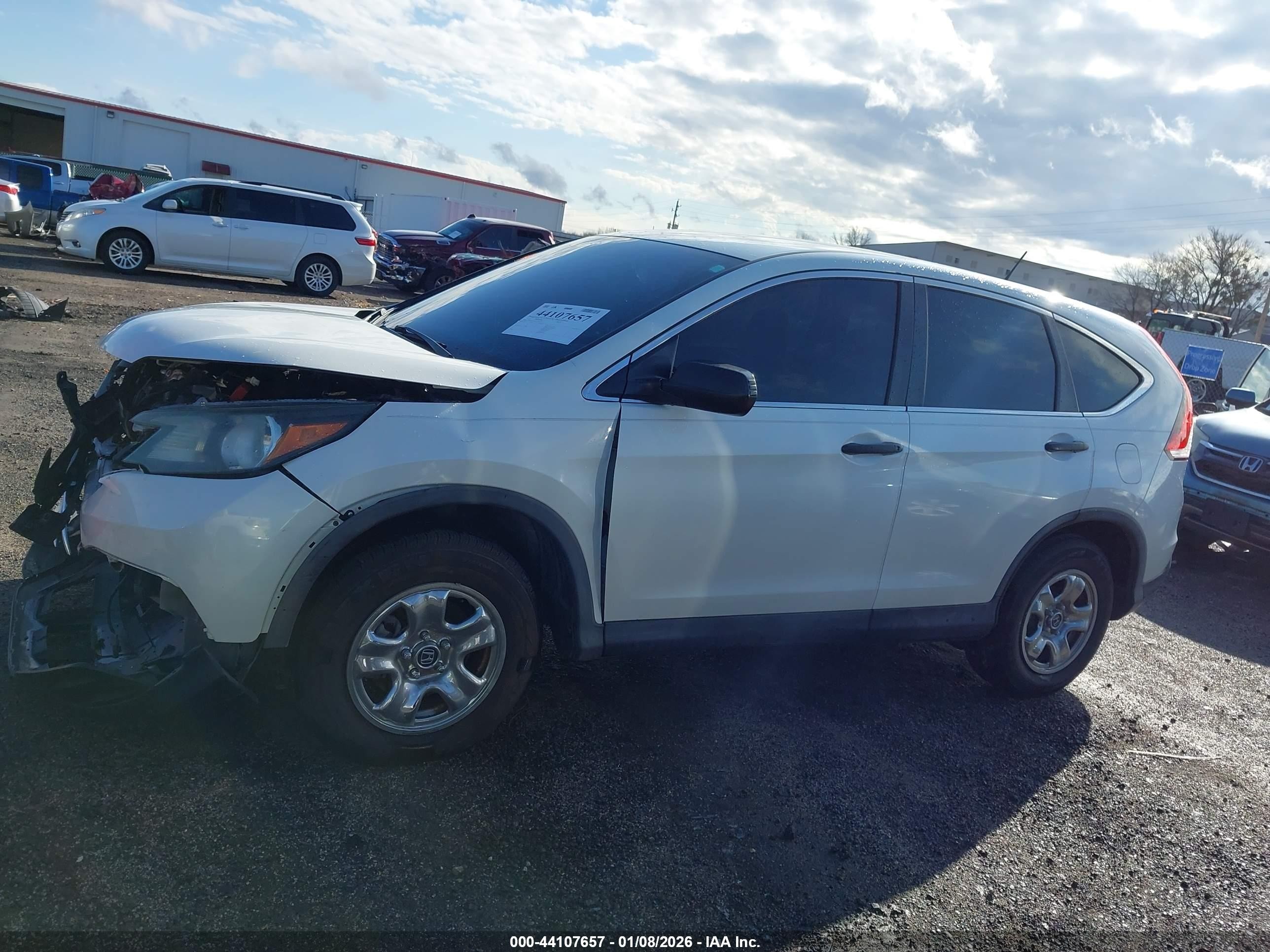 2014 Honda Cr-v Lx White vin: 5J6RM3H3XEL012507