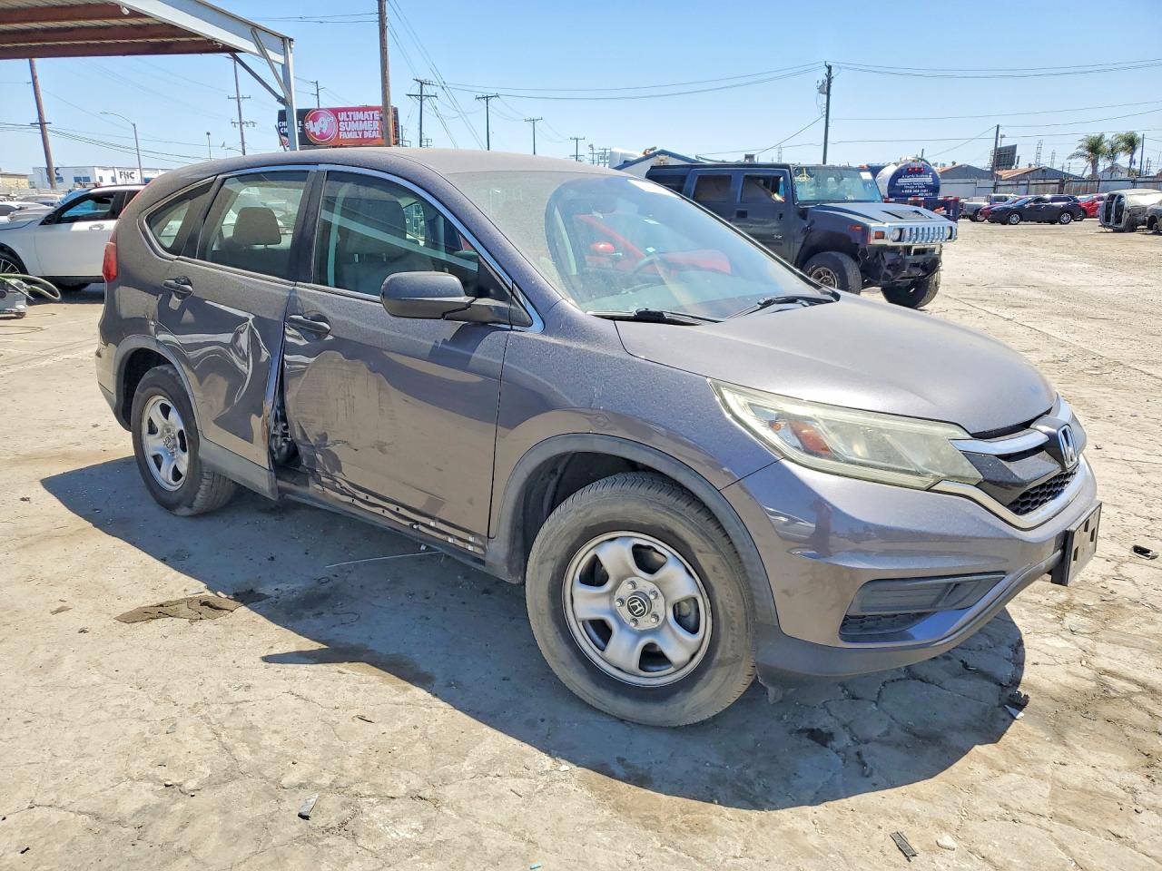 2015 Honda Cr-v Lx Gray vin: 5J6RM3H3XFL003274