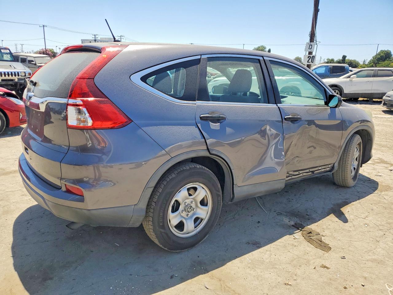 2015 Honda Cr-v Lx Gray vin: 5J6RM3H3XFL003274