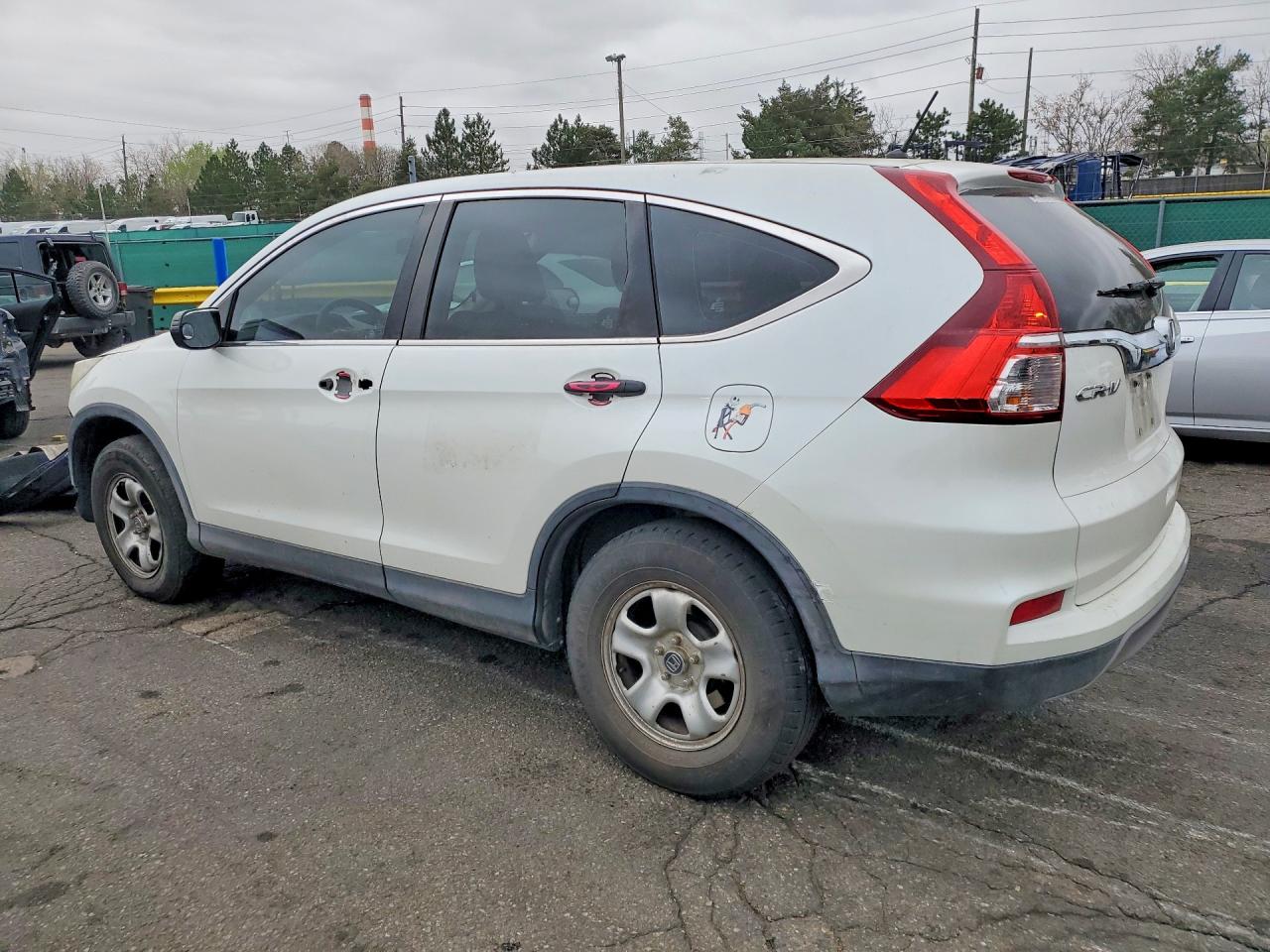 2015 Honda Cr-v Lx White vin: 5J6RM3H3XFL004991