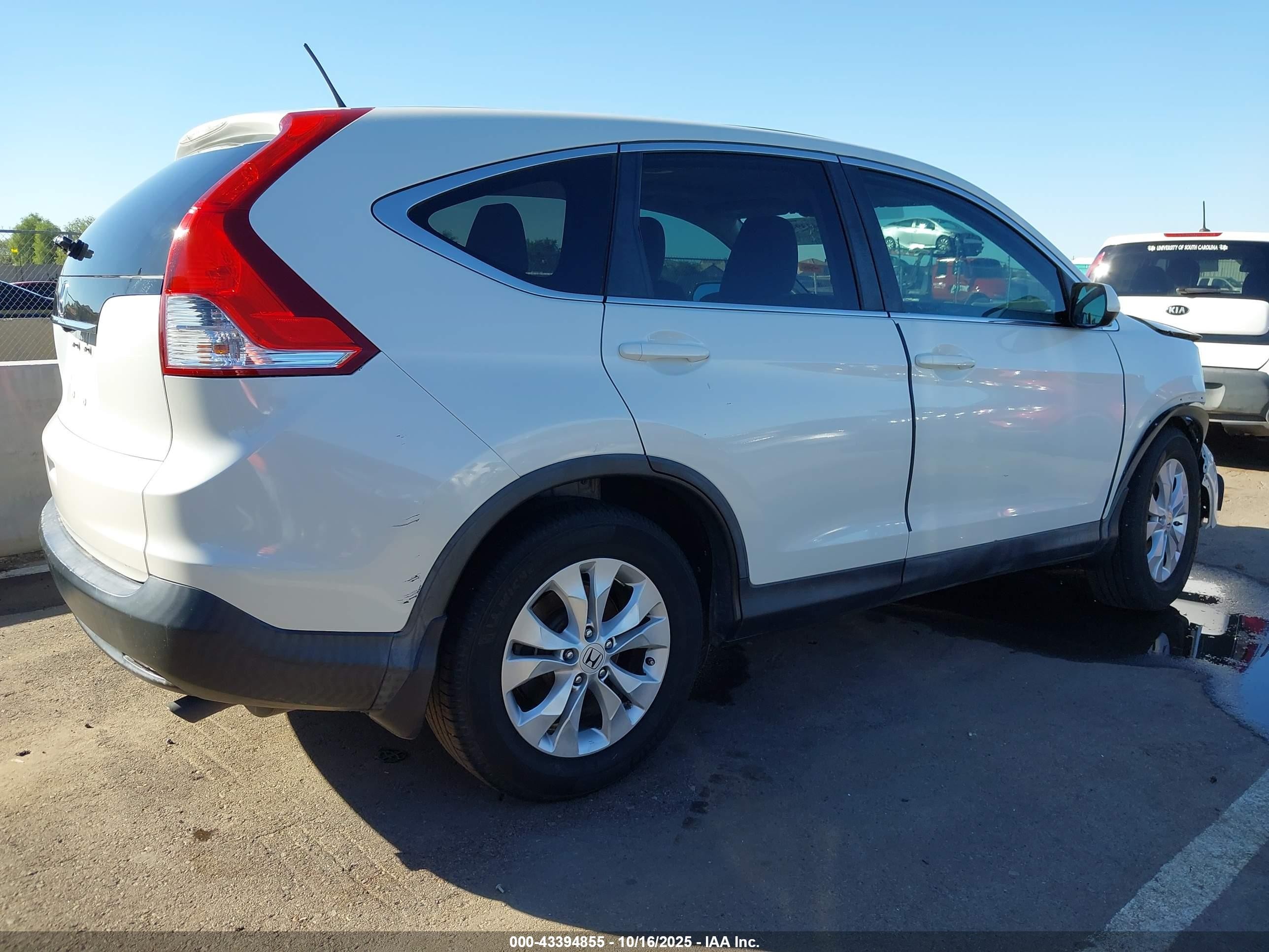 2013 Honda Cr-v Ex White vin: 5J6RM3H50DL006571