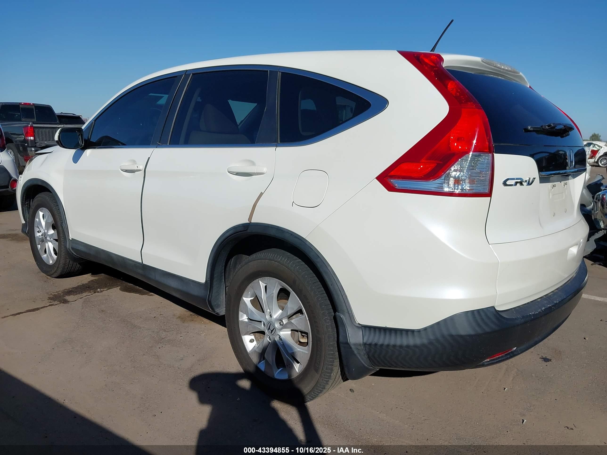 2013 Honda Cr-v Ex White vin: 5J6RM3H50DL006571