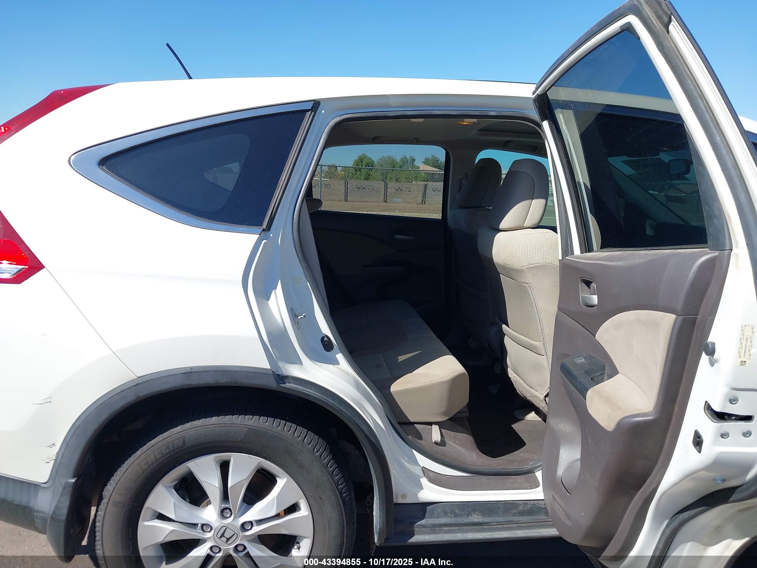2013 Honda Cr-v Ex White vin: 5J6RM3H50DL006571